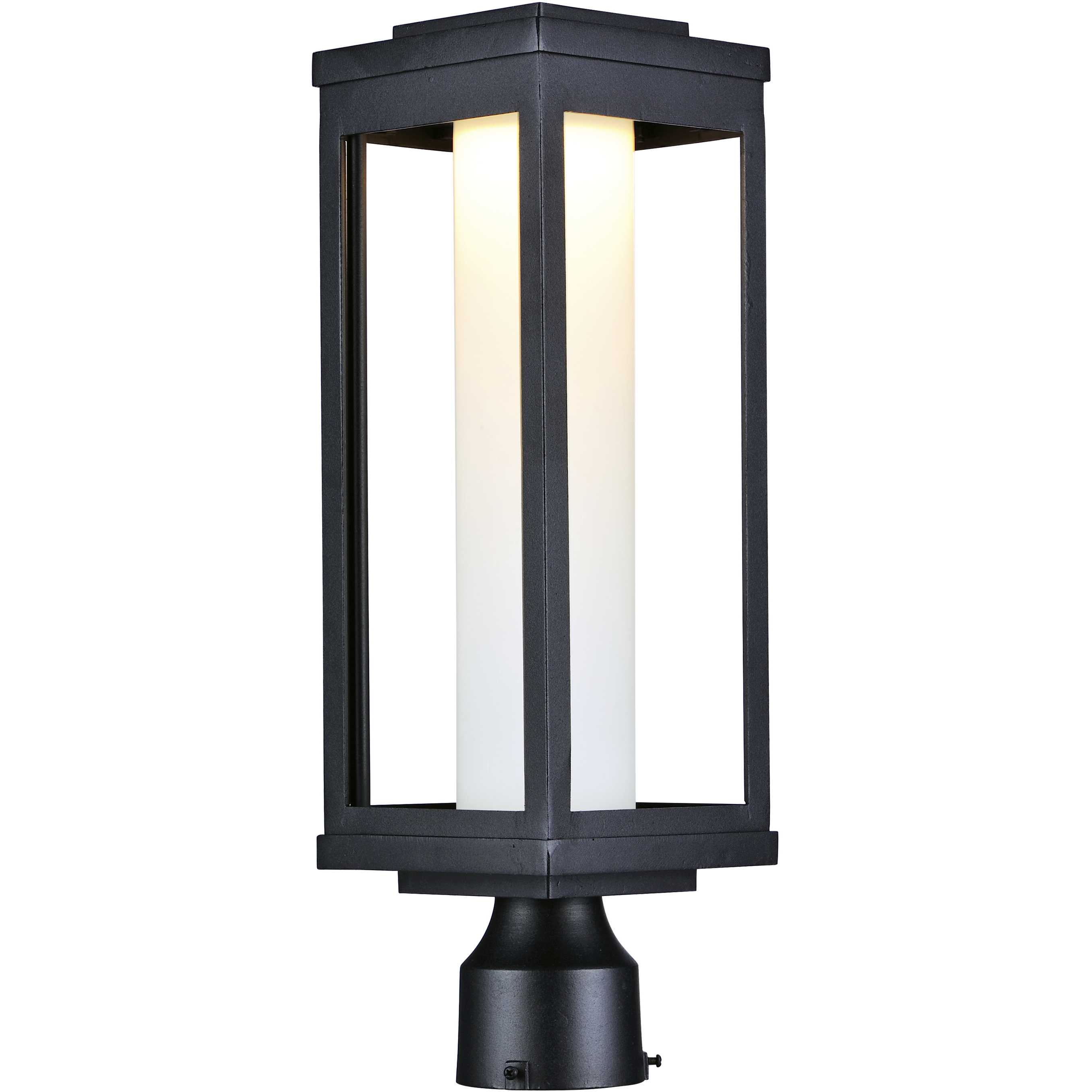 Salon LED 19.5 inch Black Outdoor Pole/Post Mount in Satin White