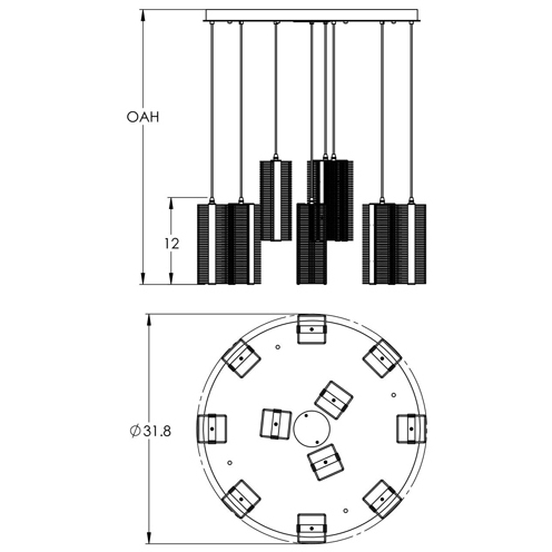 Downtown Mesh 11 Light Novel Brass Chandelier Ceiling Light, Round Multi-Pendant