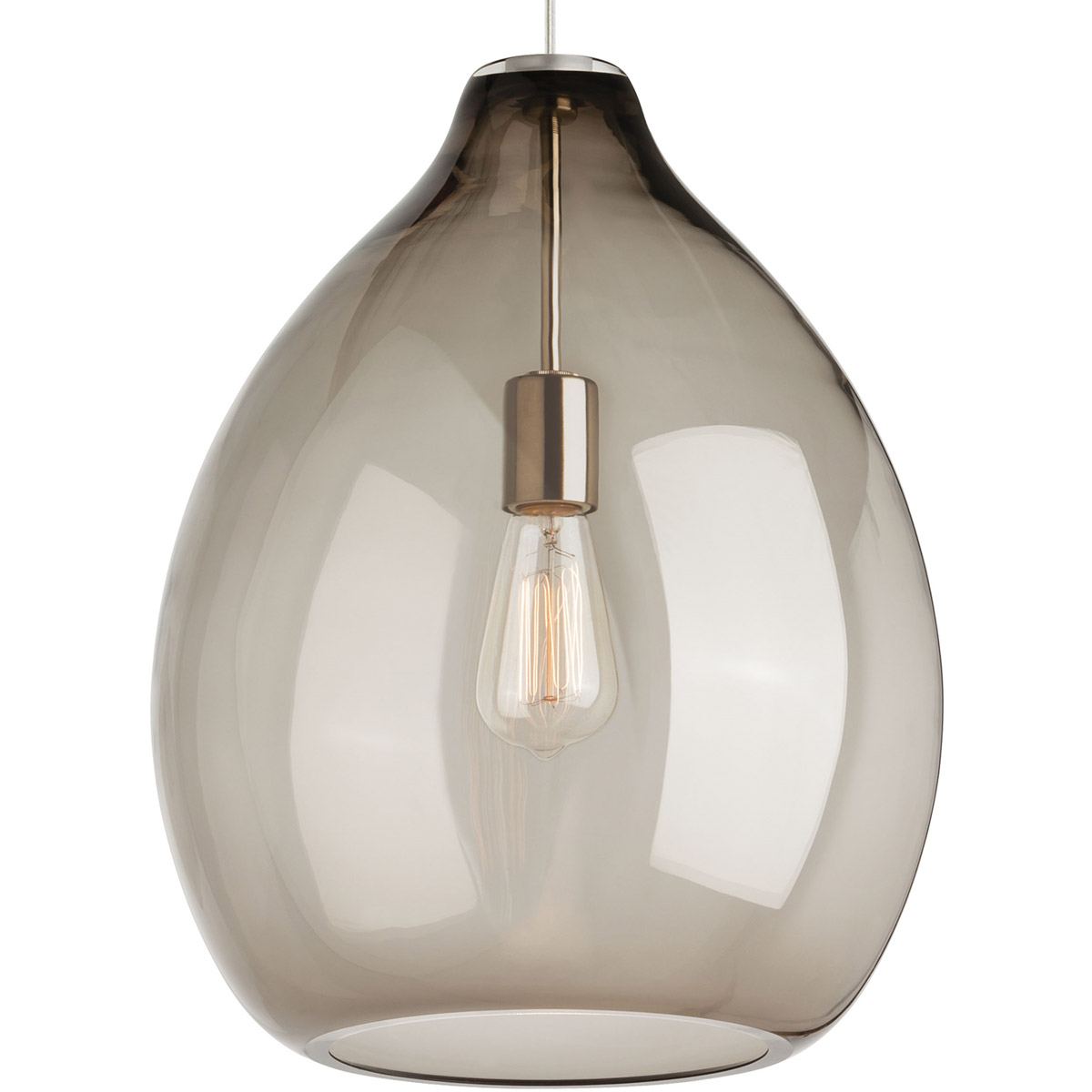 Quinton 1 Light 16 inch Black Pendant Ceiling Light in Incandescent, Smoke Glass