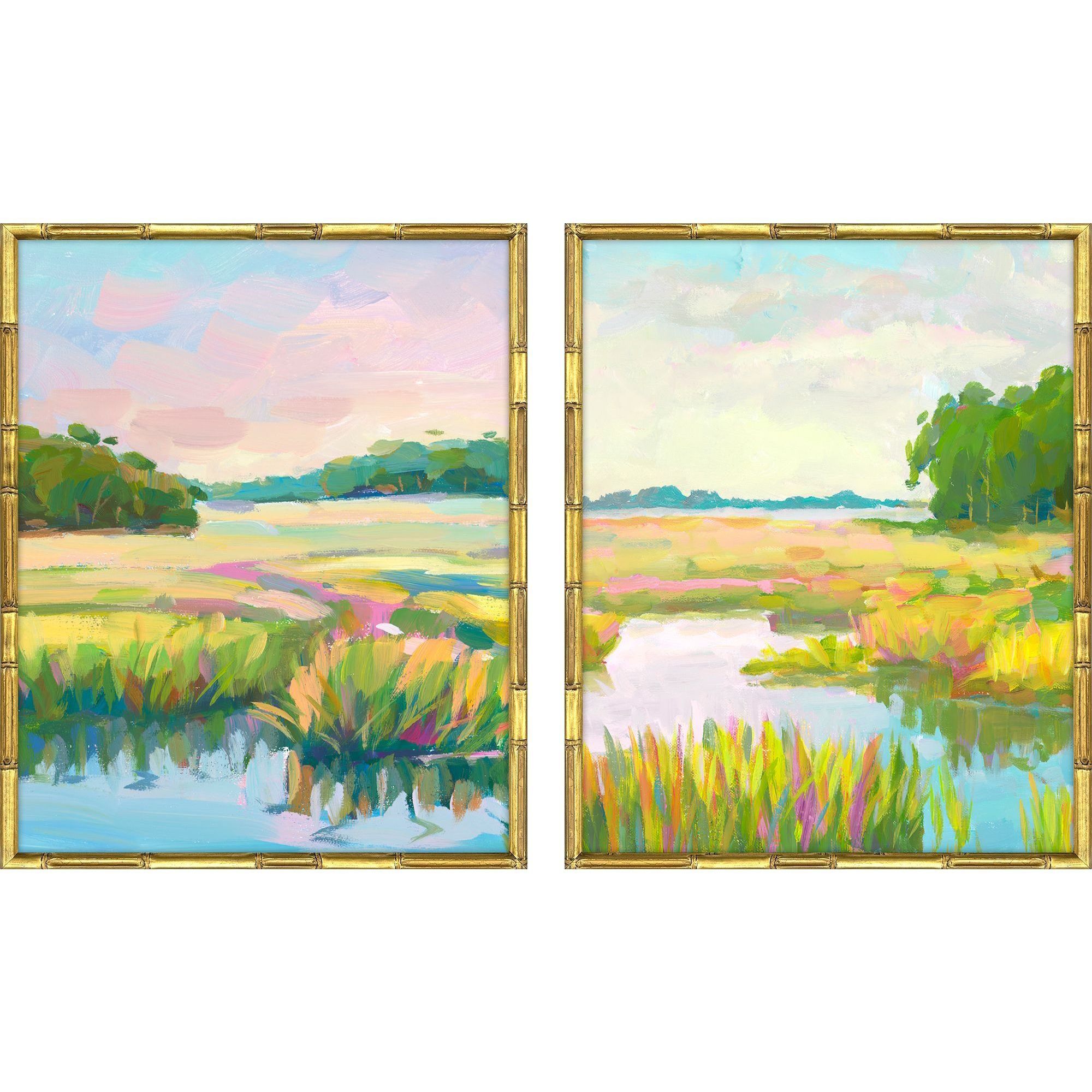 Paragon Blue and Pink and Turquoise and Yellow Framed Art