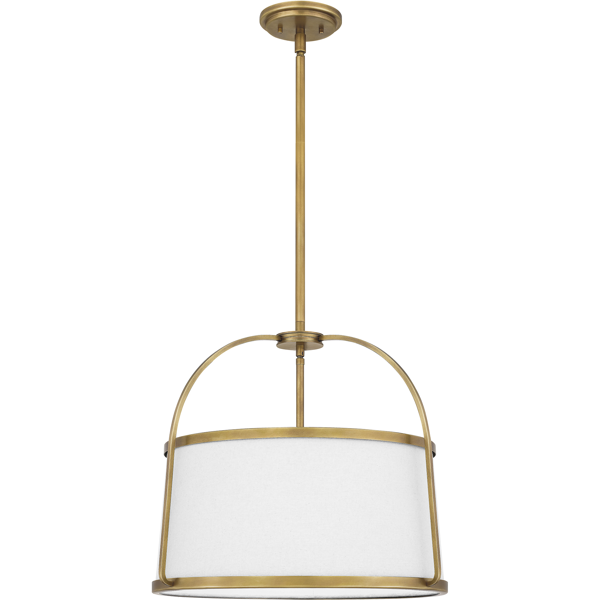 York 4 Light 20 inch Weathered Brass Pendant Ceiling Light