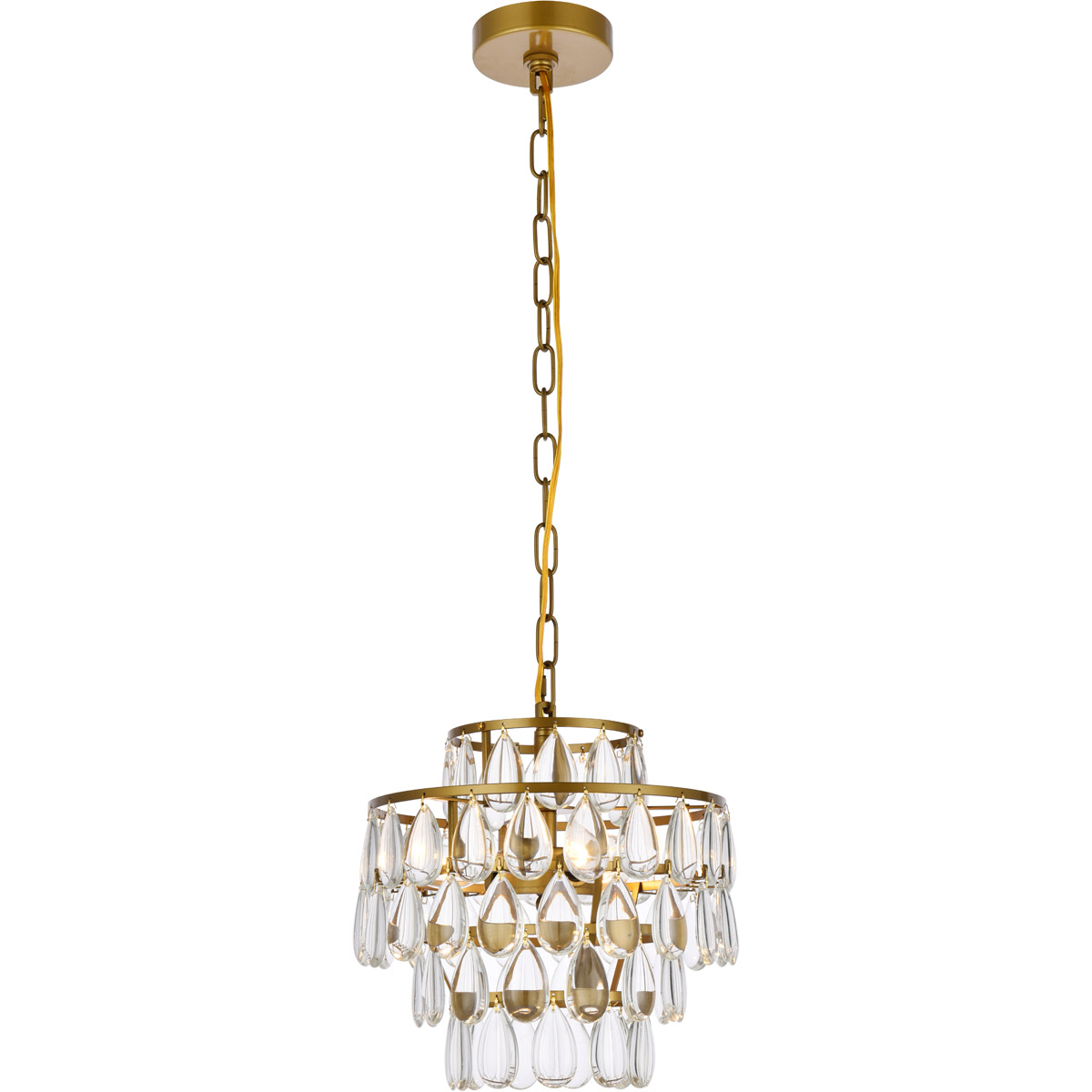 Mila 3 Light 12 inch Brass Pendant Ceiling Light