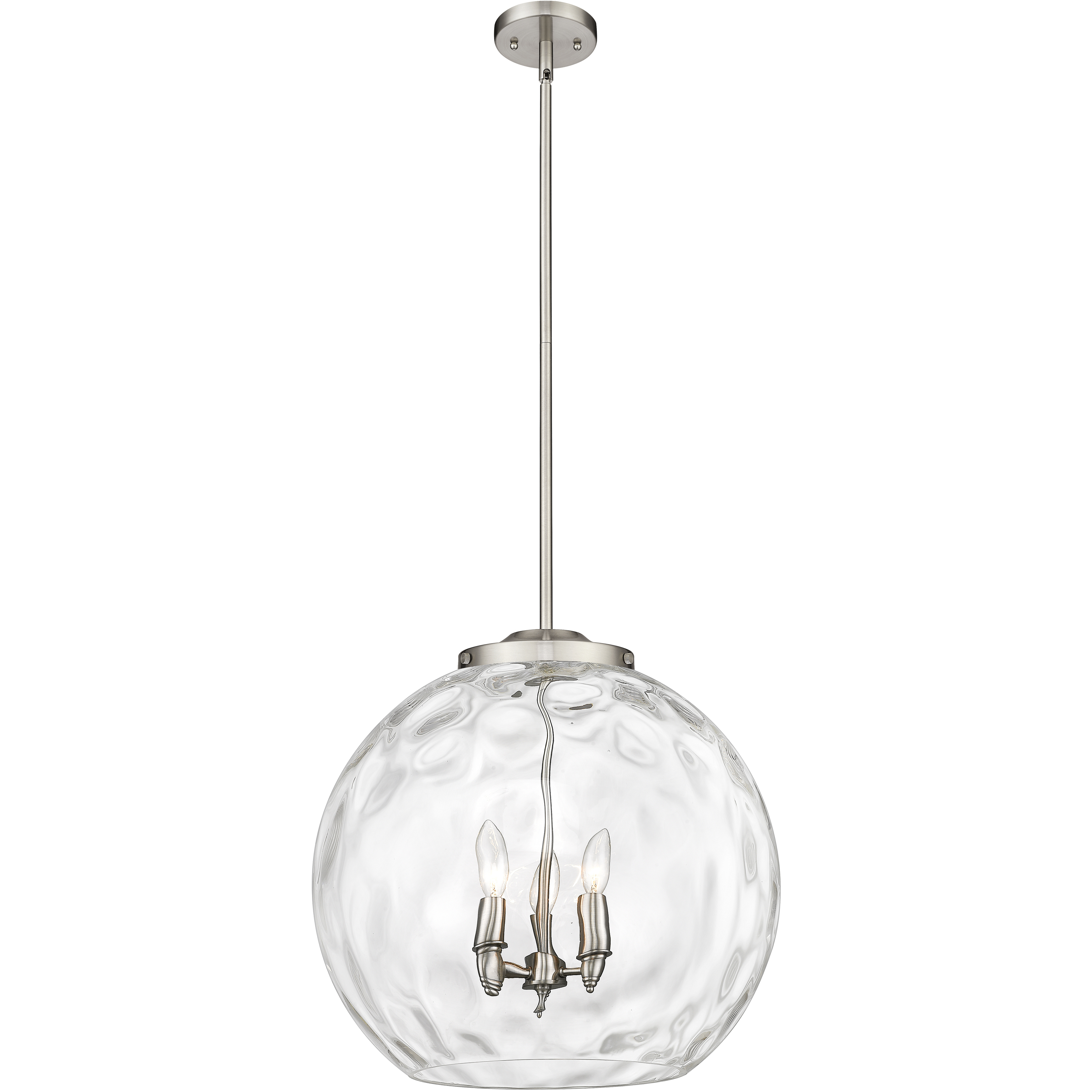 Ballston Athens Water Glass 3 Light 17.88 inch Brushed Satin Nickel Statement Pendant Ceiling Light in Incandescent