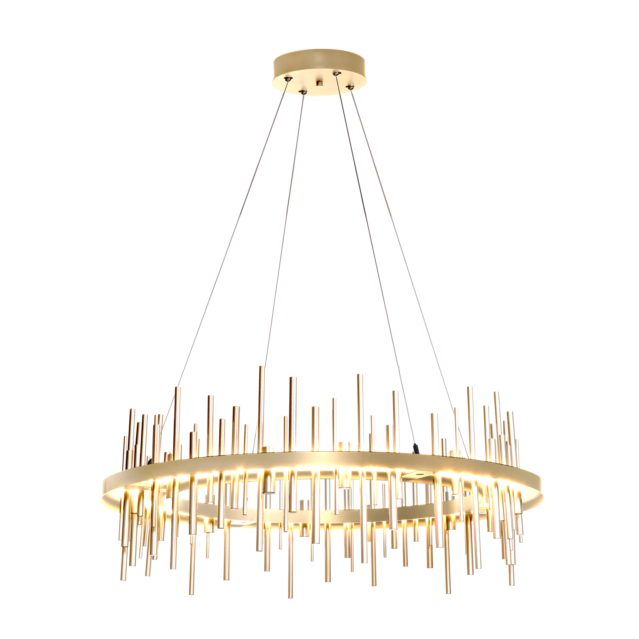 Cityscape LED 38 inch Sterling and Modern Brass Pendant Ceiling Light in Sterling/Modern Brass, Circular