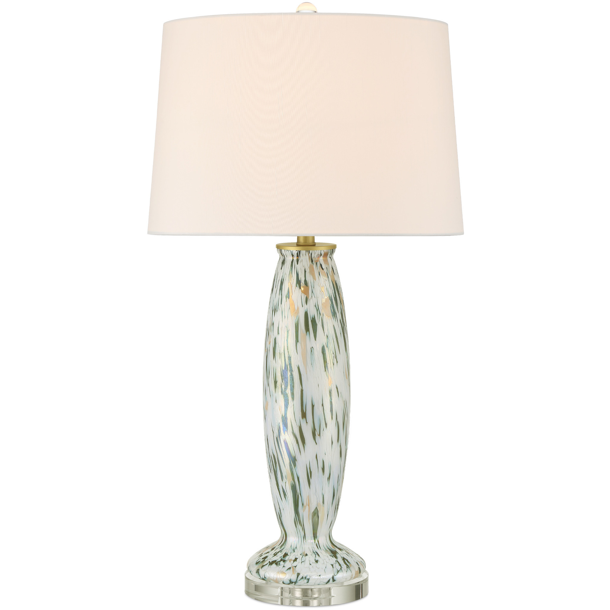 Motte 31.75 inch 150 watt White and Green and Pale Pink and Clear Table Lamp Portable Light