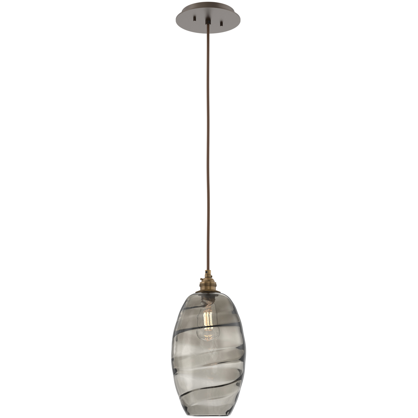 Ellisse 1 Light 6.5 inch Flat Bronze Pendant Ceiling Light in Ellisse Smoke