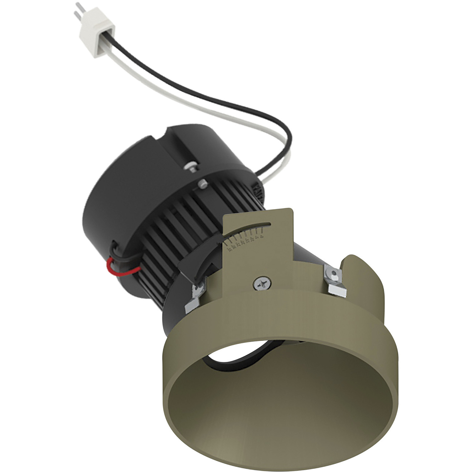 Pearl Champagne Haze LED Round Trimless Adjustable Slot Retrofit in 2700K, 4" Retrofit