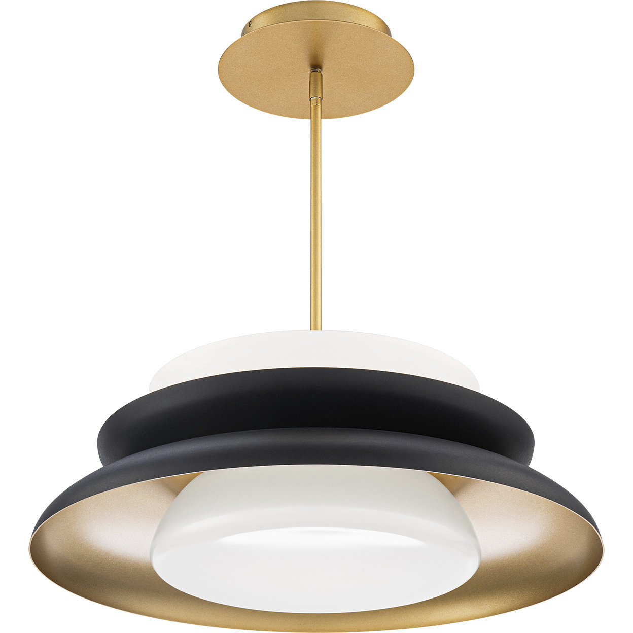 Capulet LED 24 inch Black Gold Pendant Ceiling Light in Black Gold Leaf, dweLED