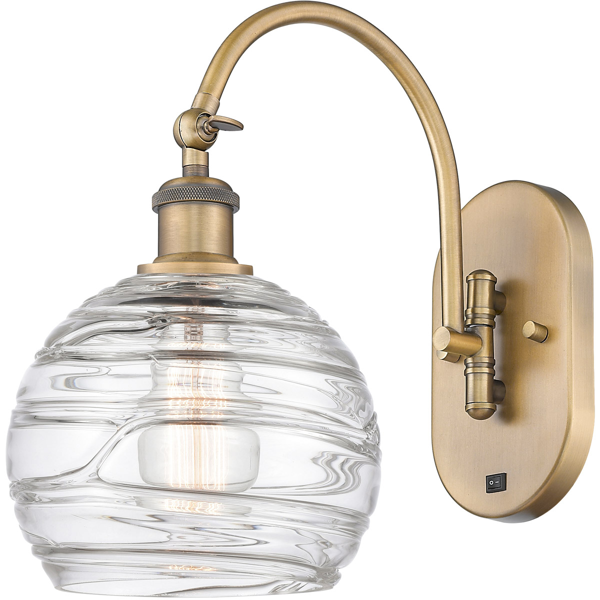 Ballston Athens Deco Swirl LED 8 inch Brushed Brass Sconce Wall Light