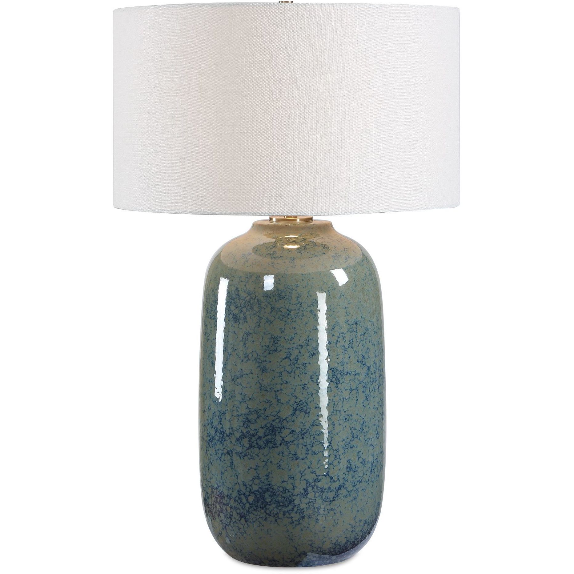 Caliendo 30.5 inch 150 watt Blue And Sage and Antique Brass Table Lamp Portable Light