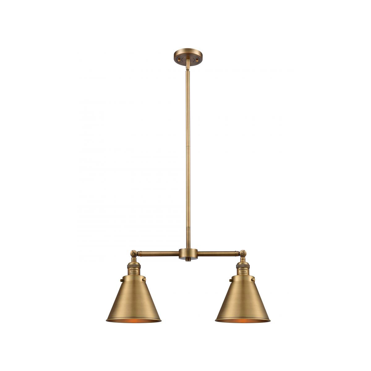 Franklin Restoration Appalachian 2 Light 23 inch Brushed Brass Island Light Ceiling Light, Franklin Restoration