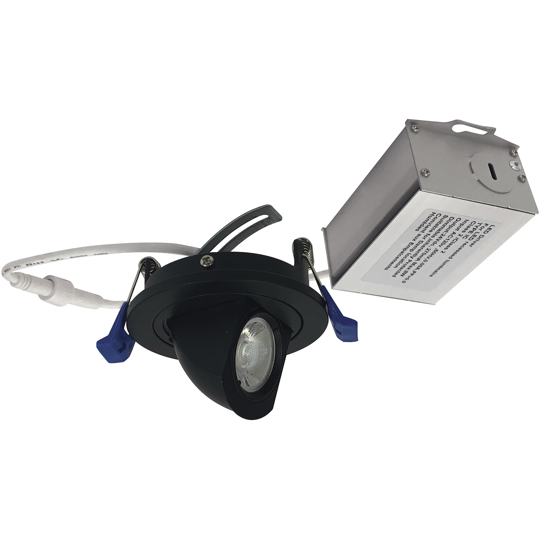 M2 Matte Black Mini Elbow Downlight, Round Trim