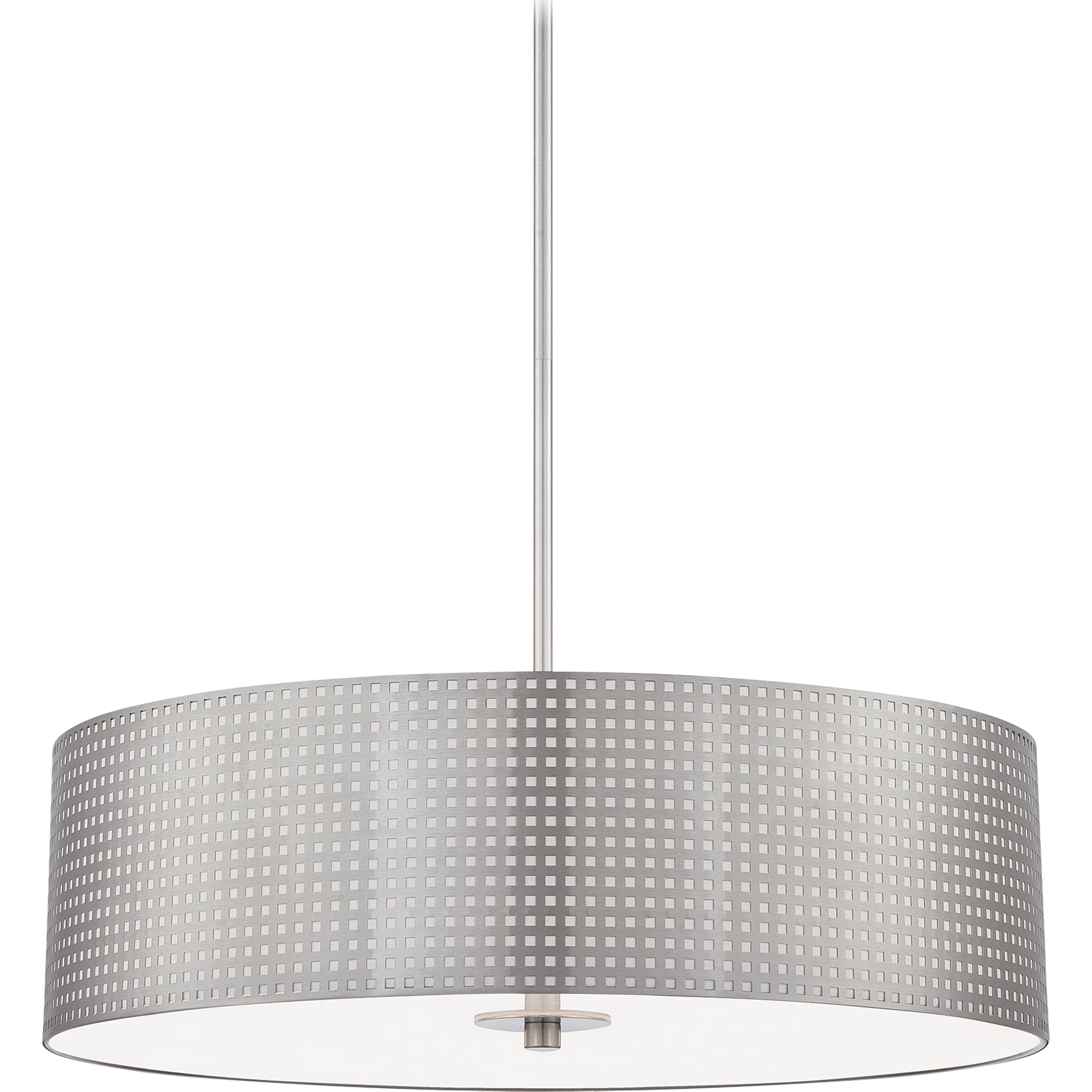 Grid 4 Light 24 inch Brushed Nickel Pendant Ceiling Light, Drum