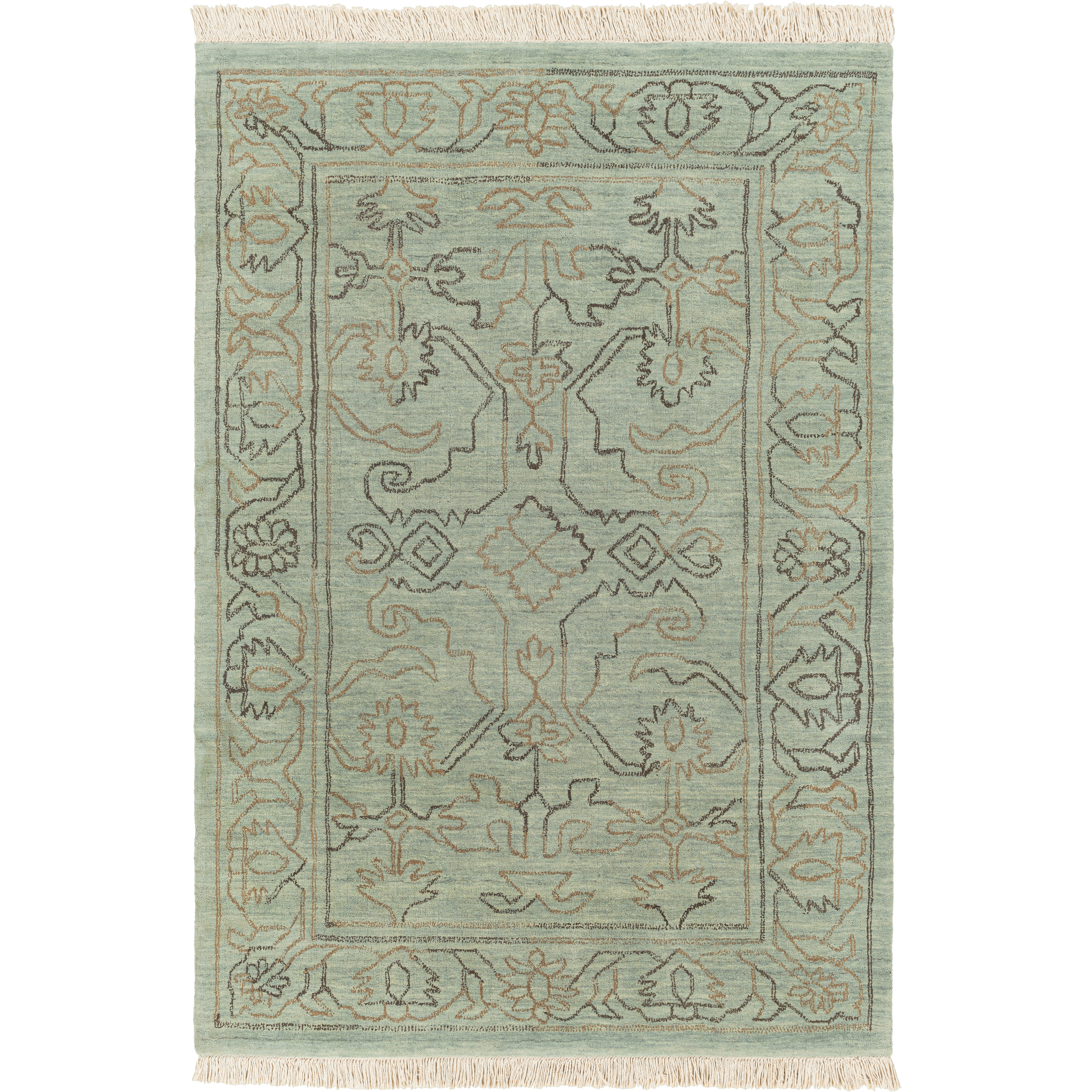 Wilmington 72 X 48 inch Dusty Sage Rug in 4 X 6, Rectangle