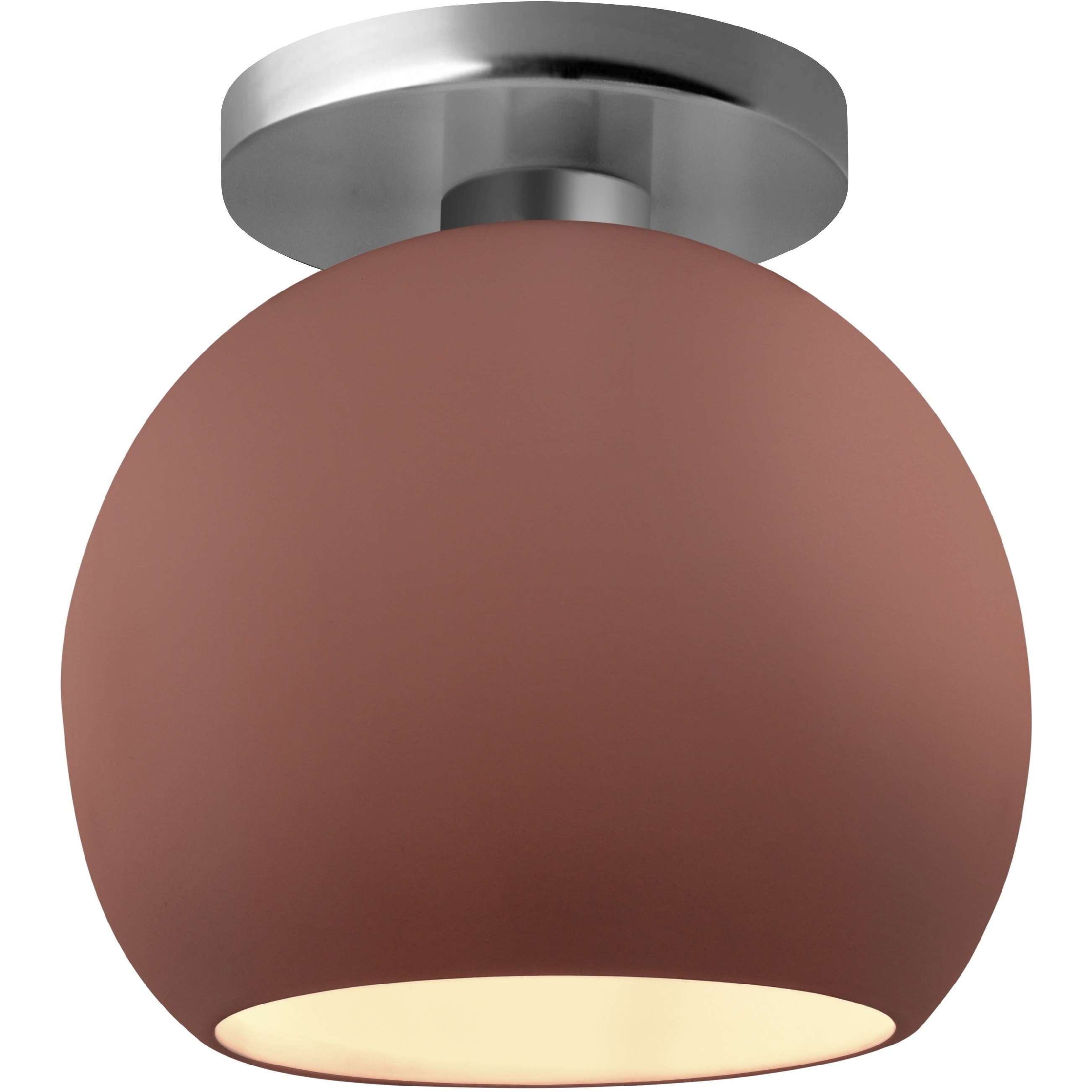 Radiance 1 Light 10 inch Canyon Clay and Brushed Nickel Semi Flush Ceiling Light