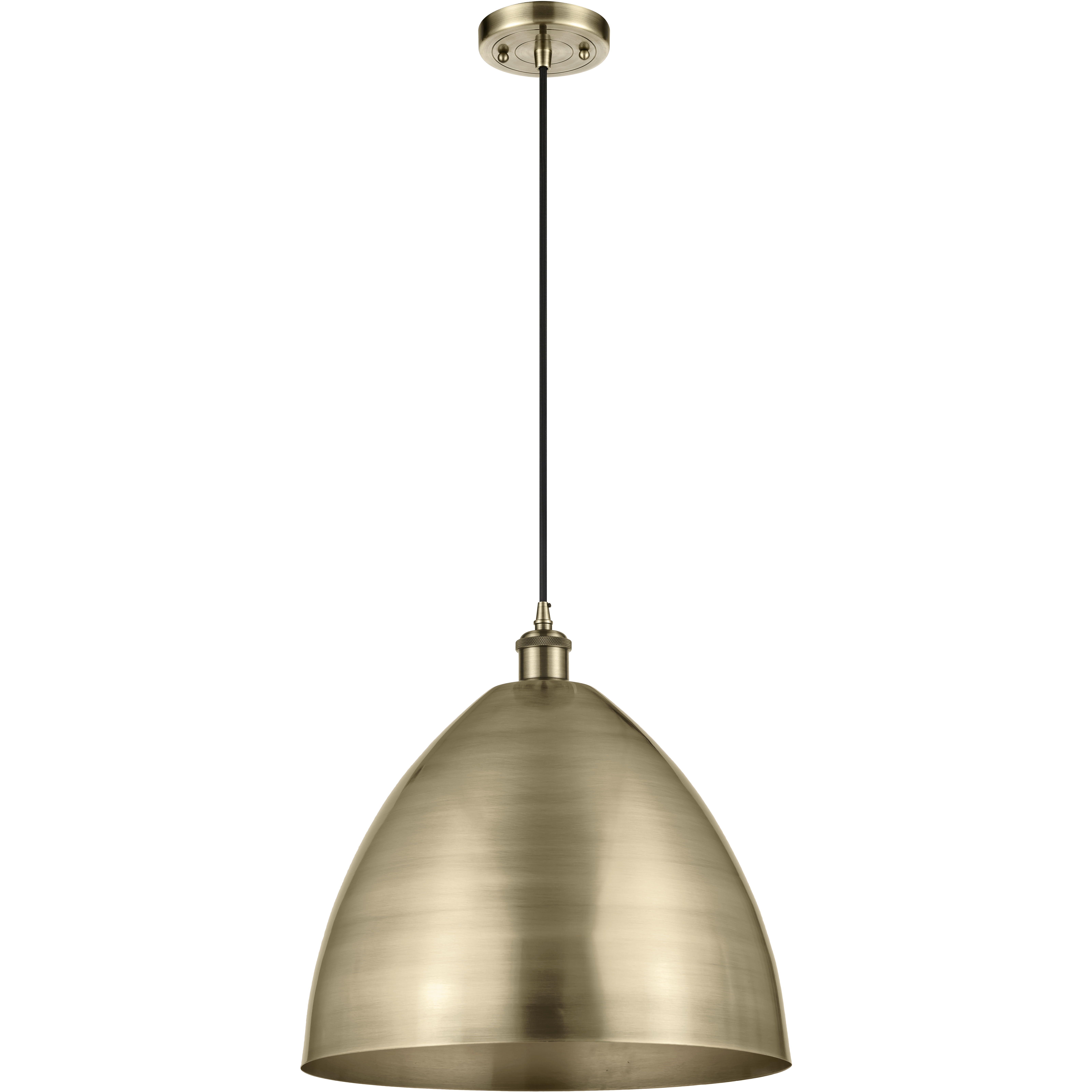 Ballston Dome LED 16 inch Antique Brass Mini Pendant Ceiling Light