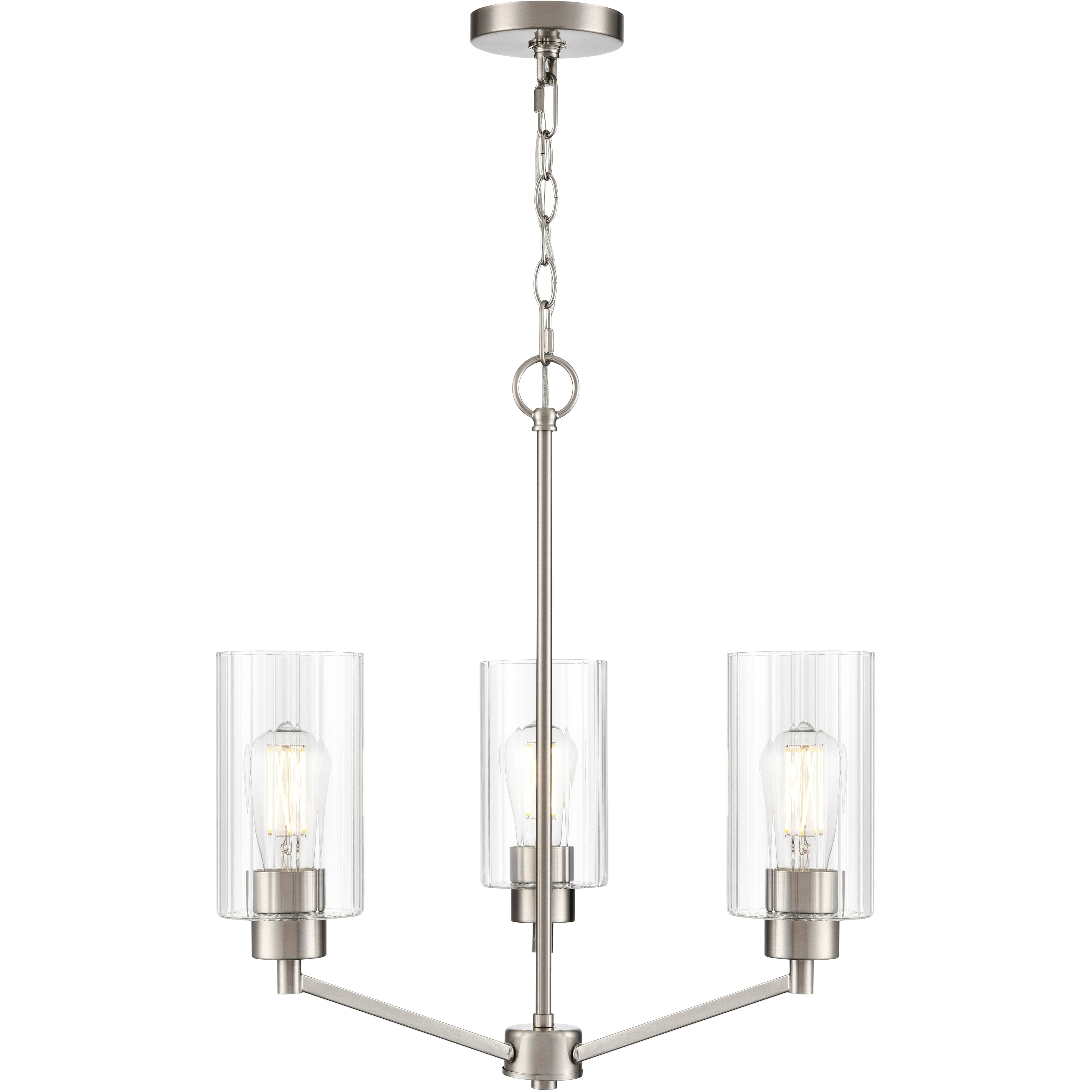 Beverlly 3 Light 21 inch Brushed Nickel Chandelier Ceiling Light
