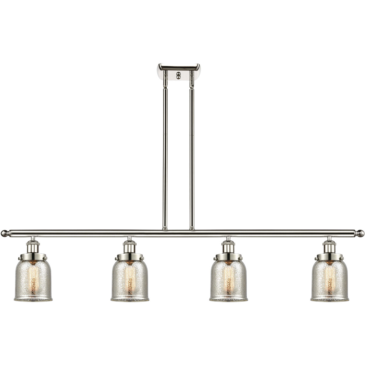 Ballston Bell LED 48 inch Polished Nickel Island Light Ceiling Light in Silver Plated Mercury Glass