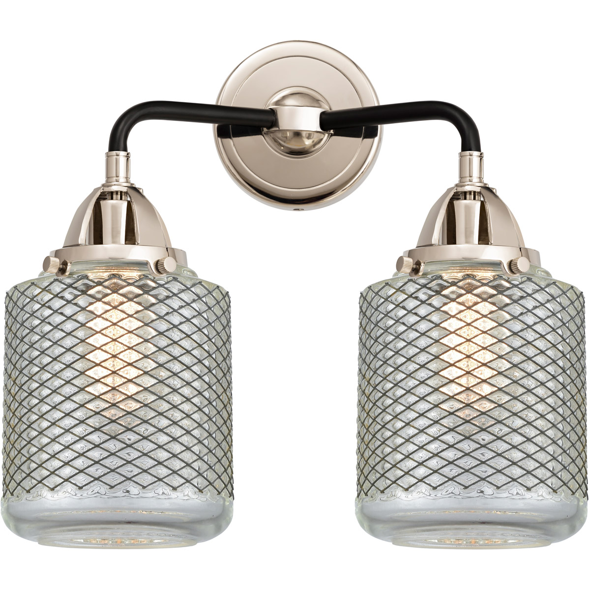 Nouveau 2 Stanton 2 Light 14 inch Black Polished Nickel Bath Vanity Light Wall Light
