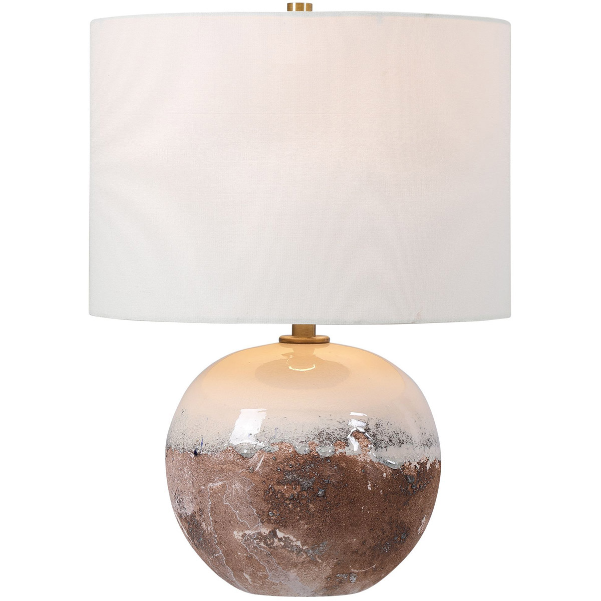 Durango 18 inch 100.00 watt Terra Cotta Rust and Crackled Aged White Glaze Accent Lamp Portable Light