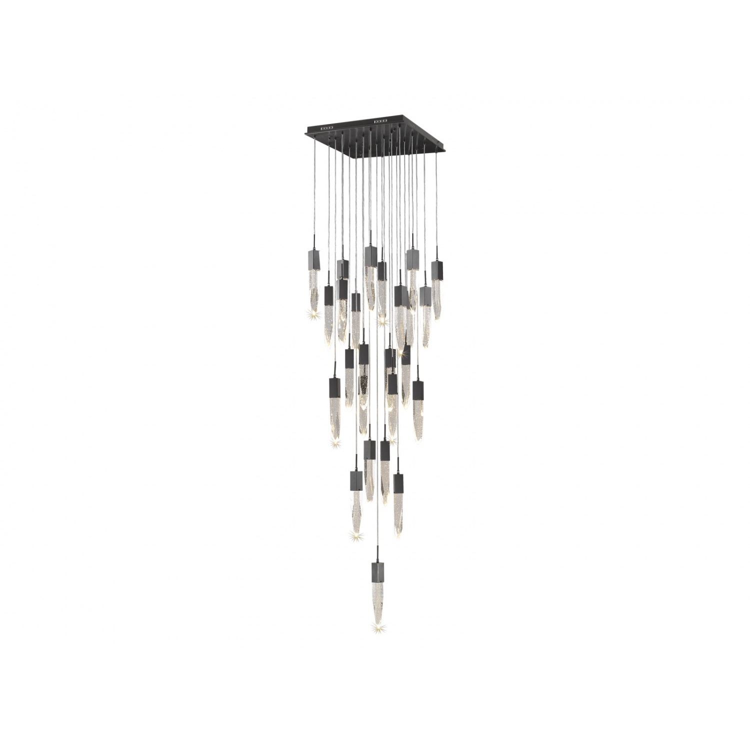 Aspen LED 28 inch Dark Bronze Multi Port Pendant Ceiling Light in Bubbled