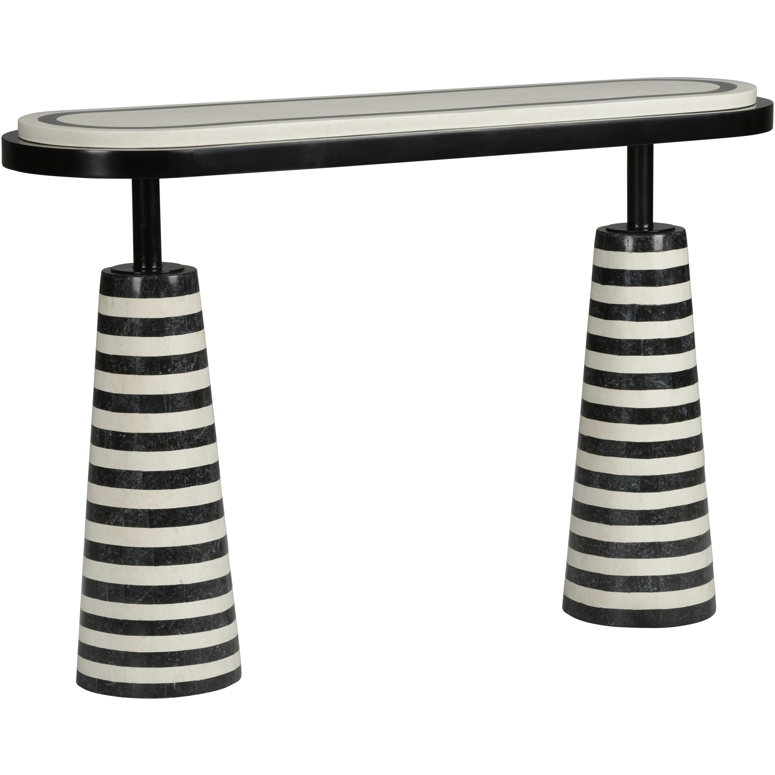 Memphis Milano 48 inch Black and White/Cream Console Table