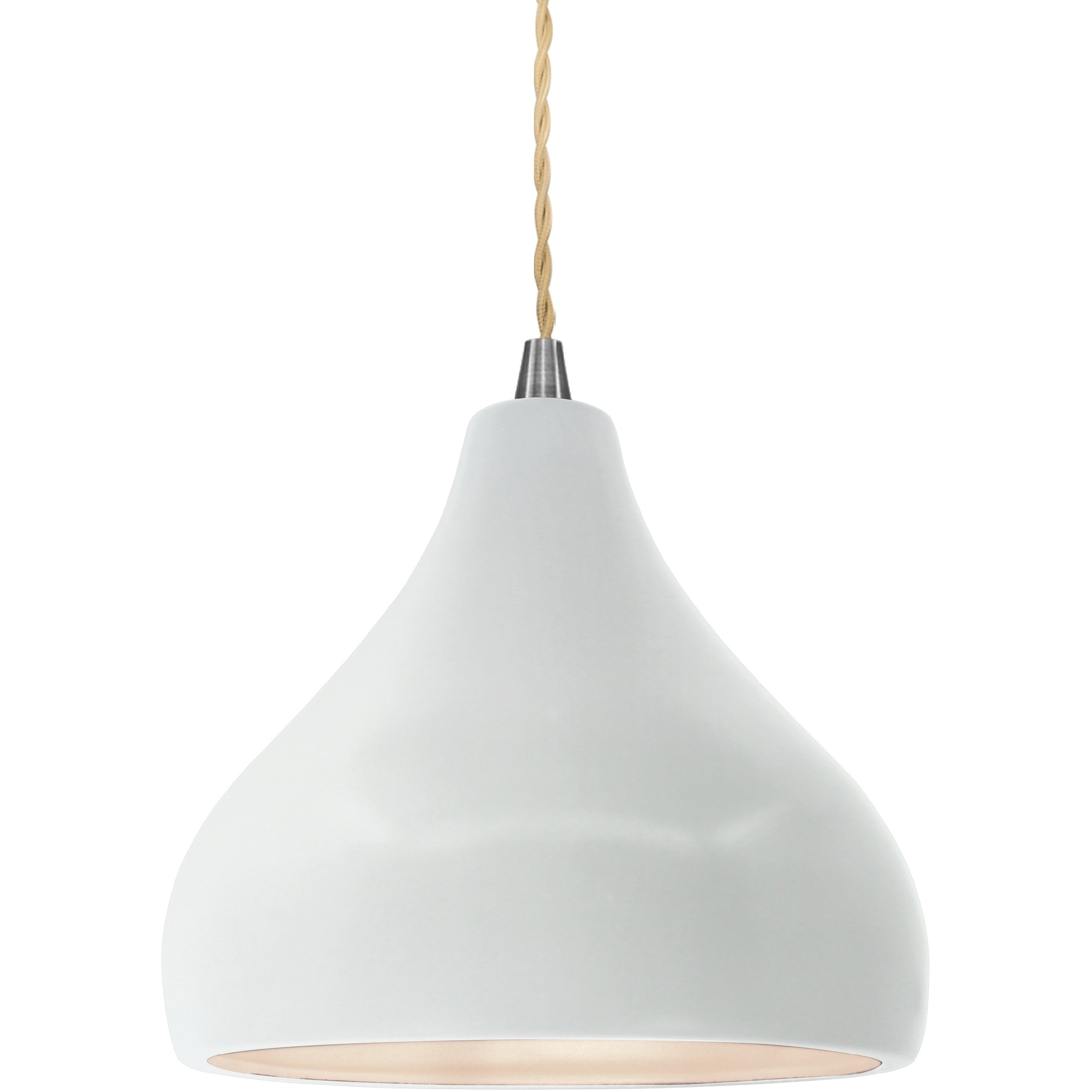 Radiance 1 Light 8 inch Gloss White and Brushed Nickel Pendant Ceiling Light
