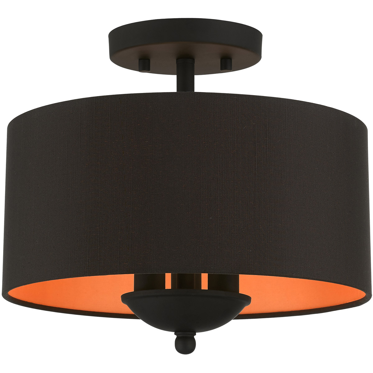 Bradhurst 3 Light 12 inch Black Semi-Flush Mount Ceiling Light
