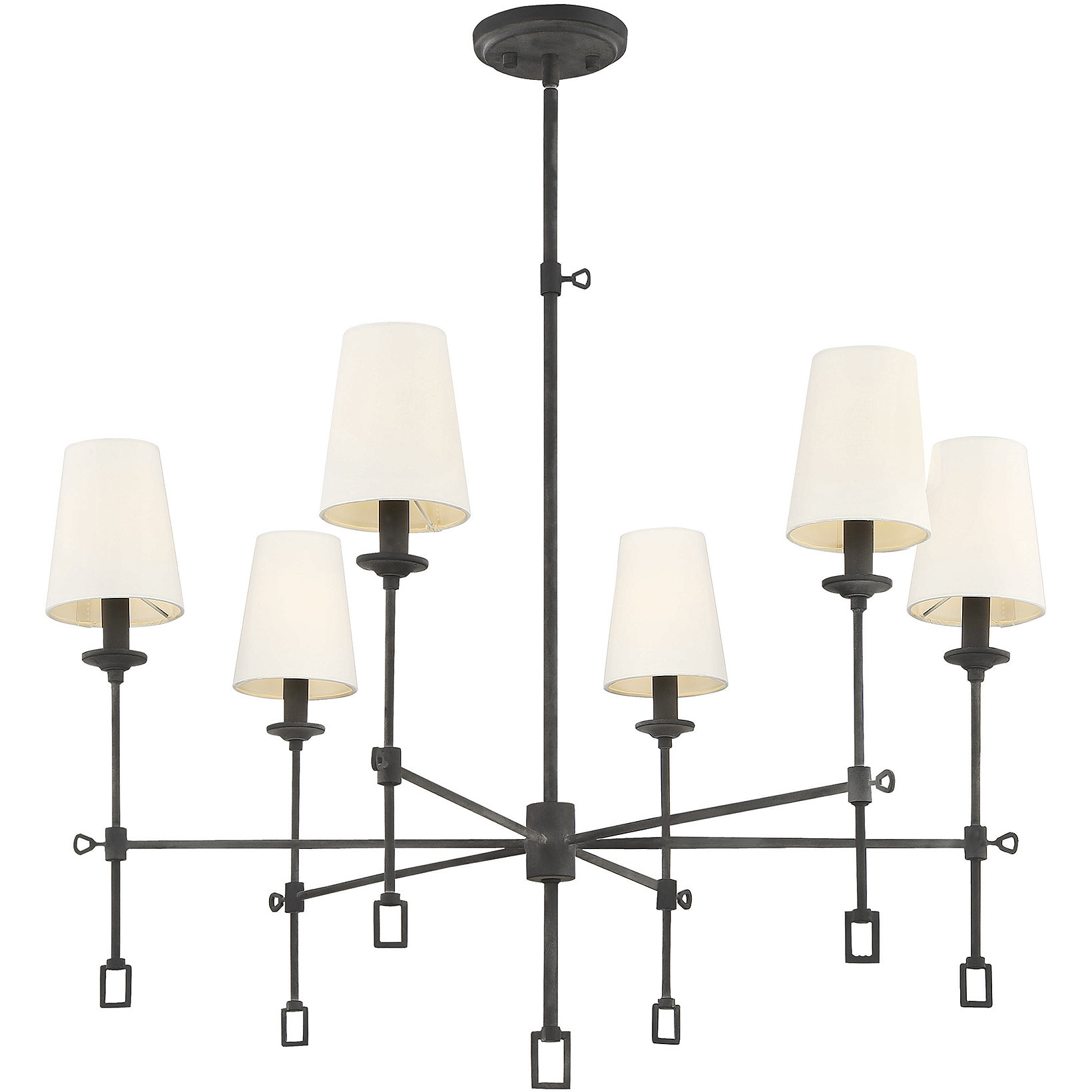 Lorainne 6 Light 32 inch Oxidized Black Chandelier Ceiling Light