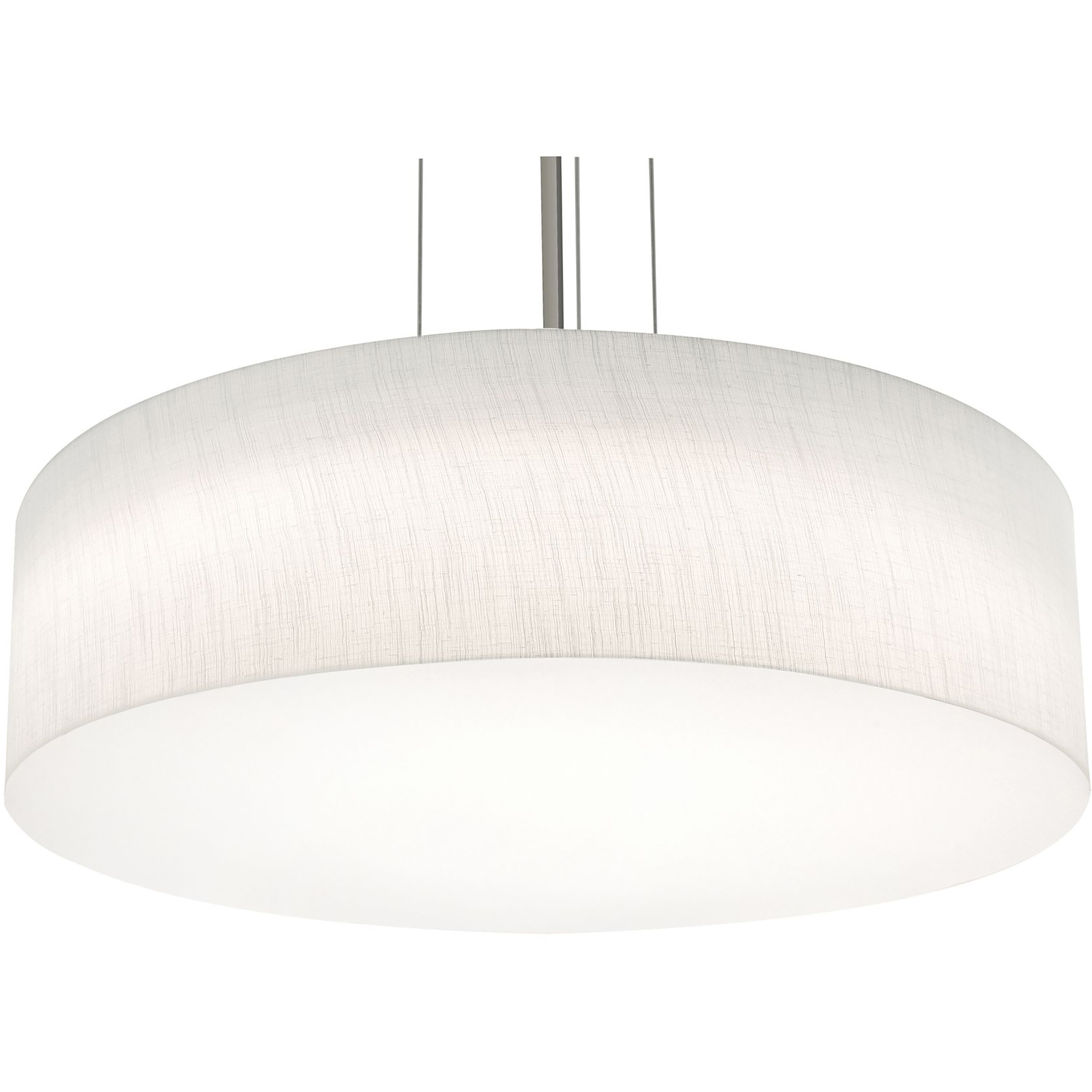 Anton LED 24 inch Satin Nickel Pendant Ceiling Light in Linen White