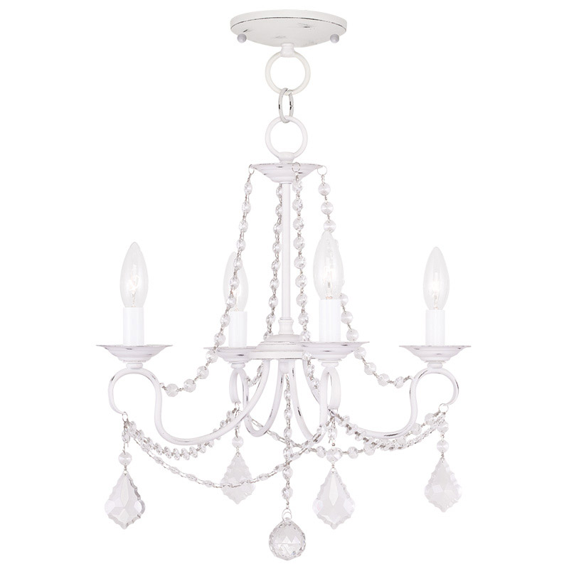 Pennington 4 Light 18 inch Antique White Convertible Mini Chandelier/Ceiling Mount Ceiling Light