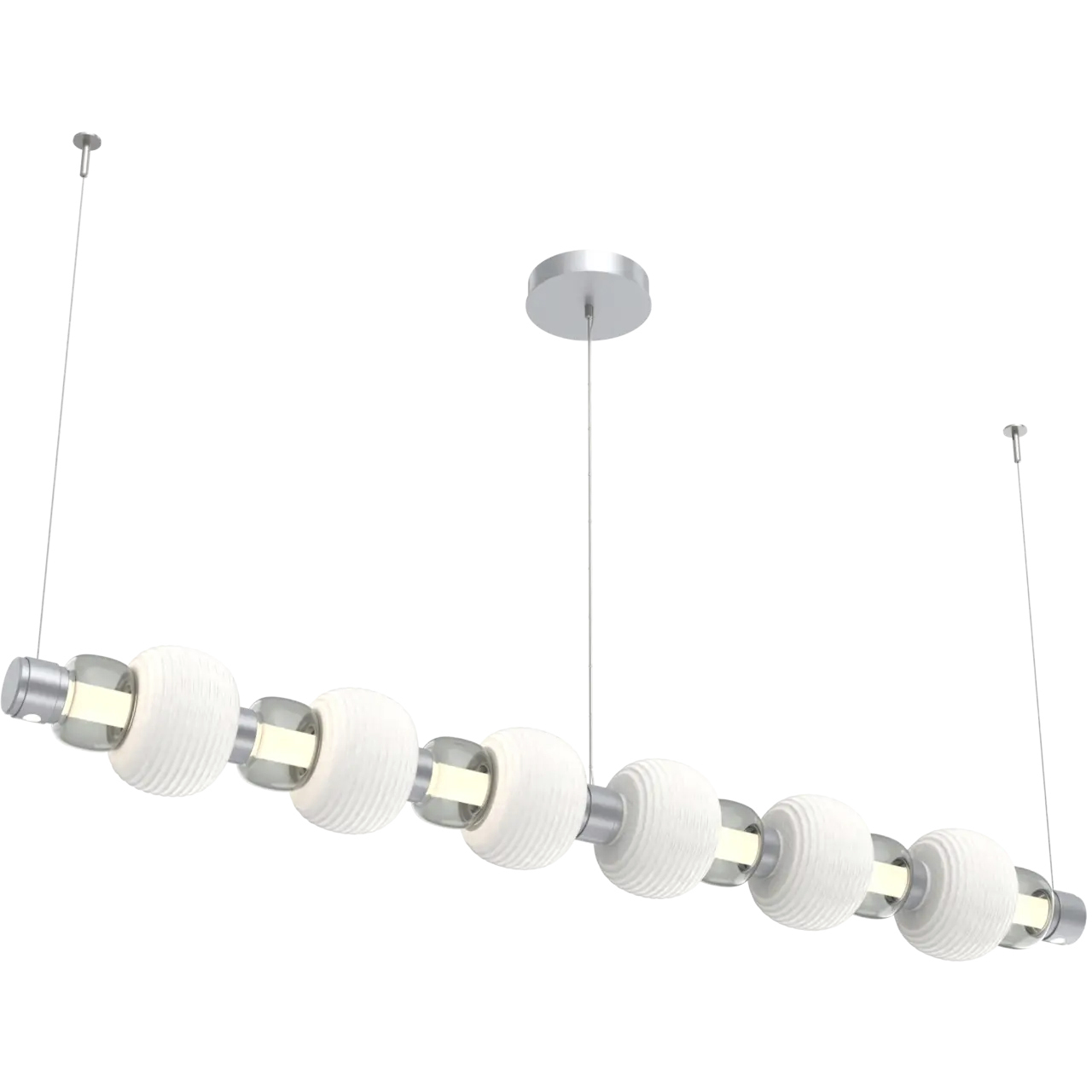 Torno Mandrel LED 72.6 inch Classic Silver with Chalk Linear Chandelier Ceiling Light