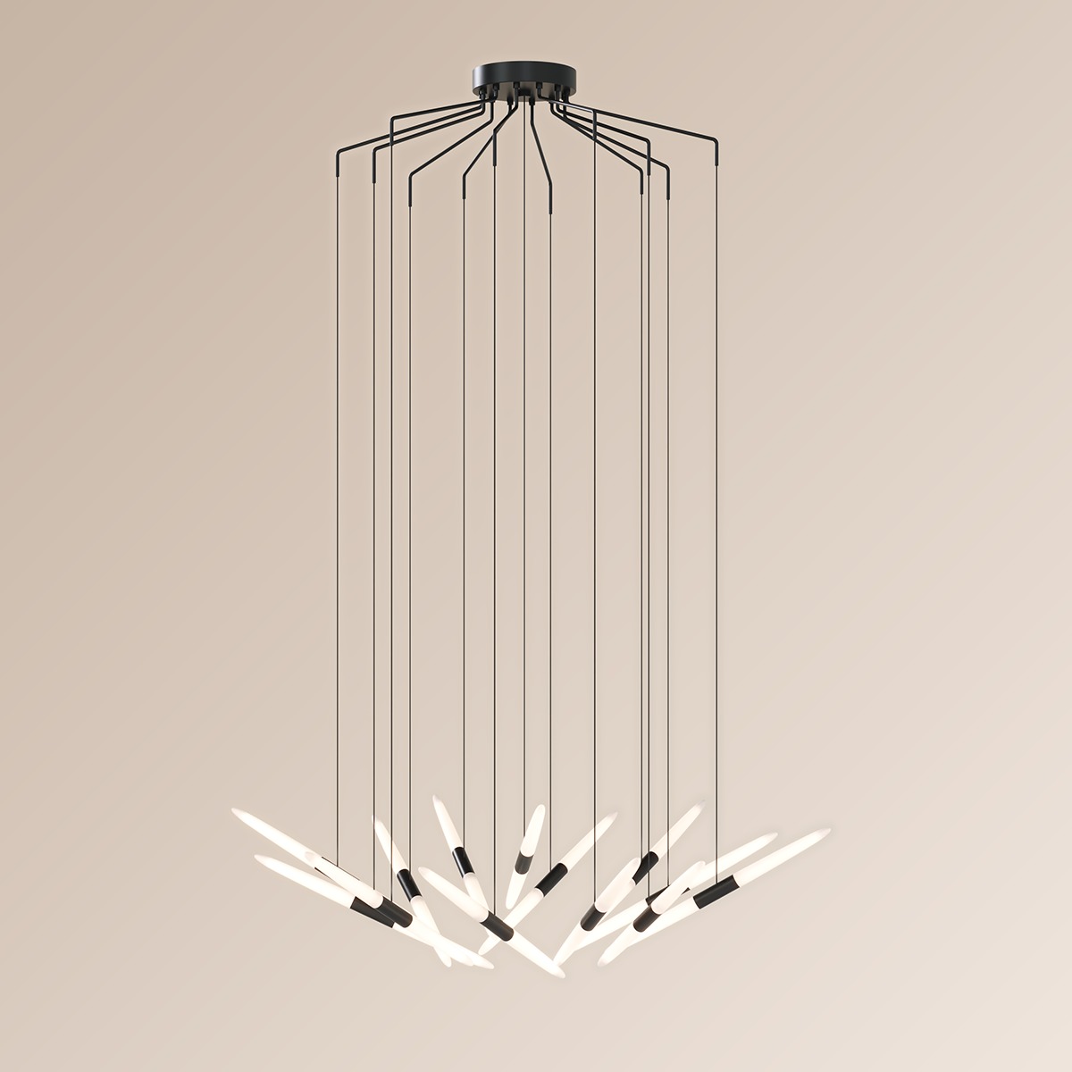 Ballet LED 27.25 inch Satin Black Chandelier Ceiling Light