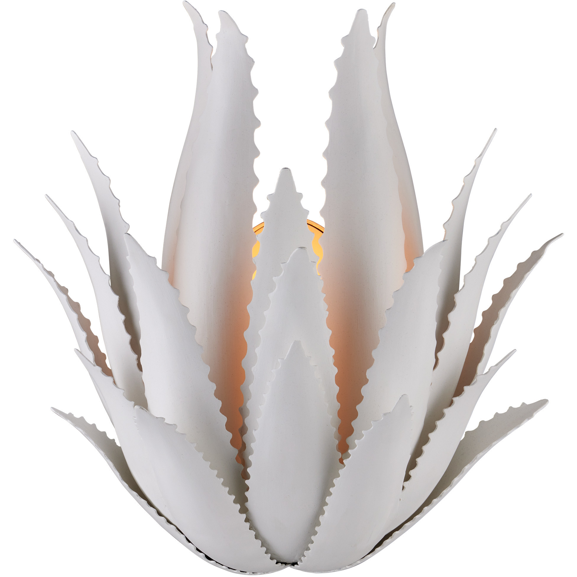 Agave 1 Light 15 inch Gesso White Wall Sconce Wall Light, Marjorie Skouras Collection