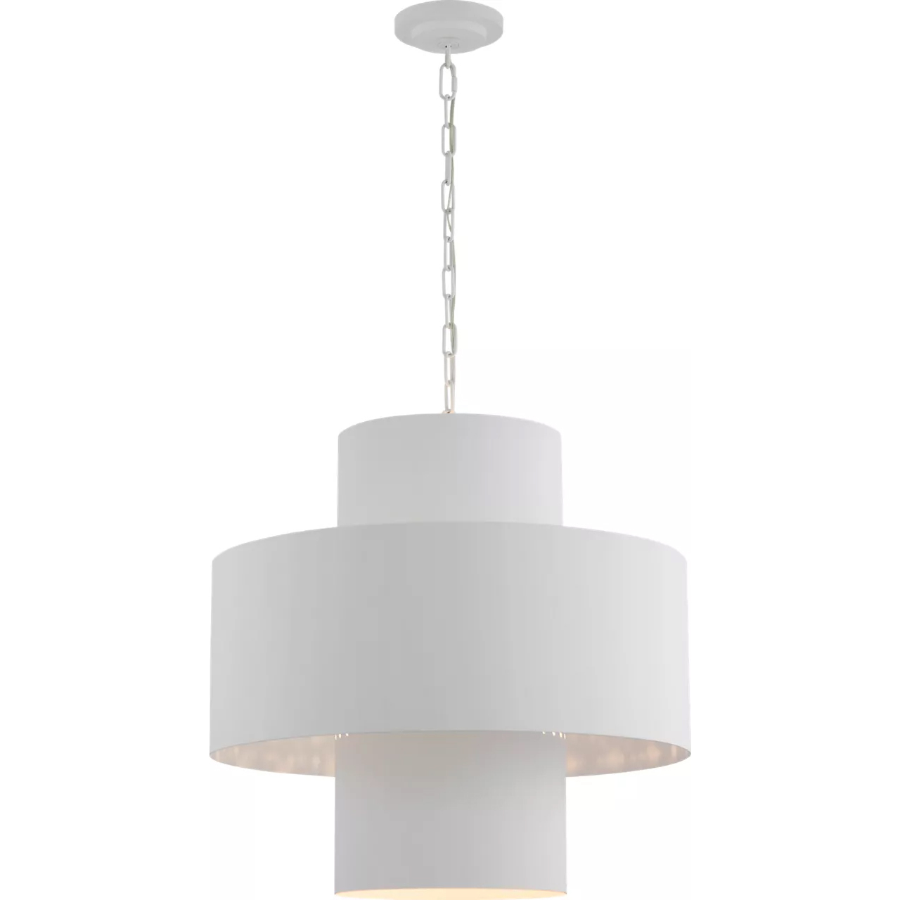 Julie Neill Chalmette LED 25 inch Plaster White Layered Pendant Ceiling Light