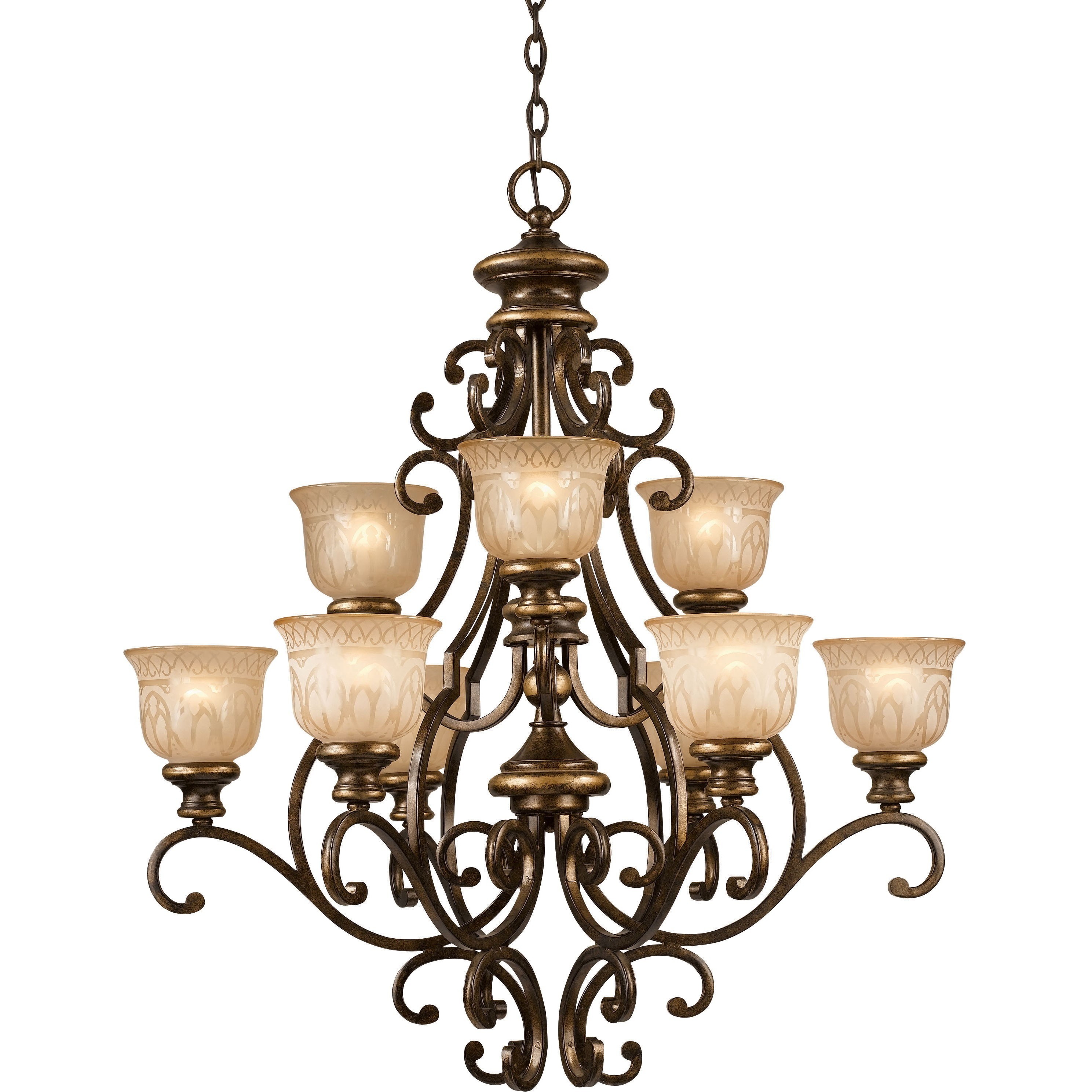 Norwalk 9 Light 34 inch Bronze Umber Chandelier Ceiling Light