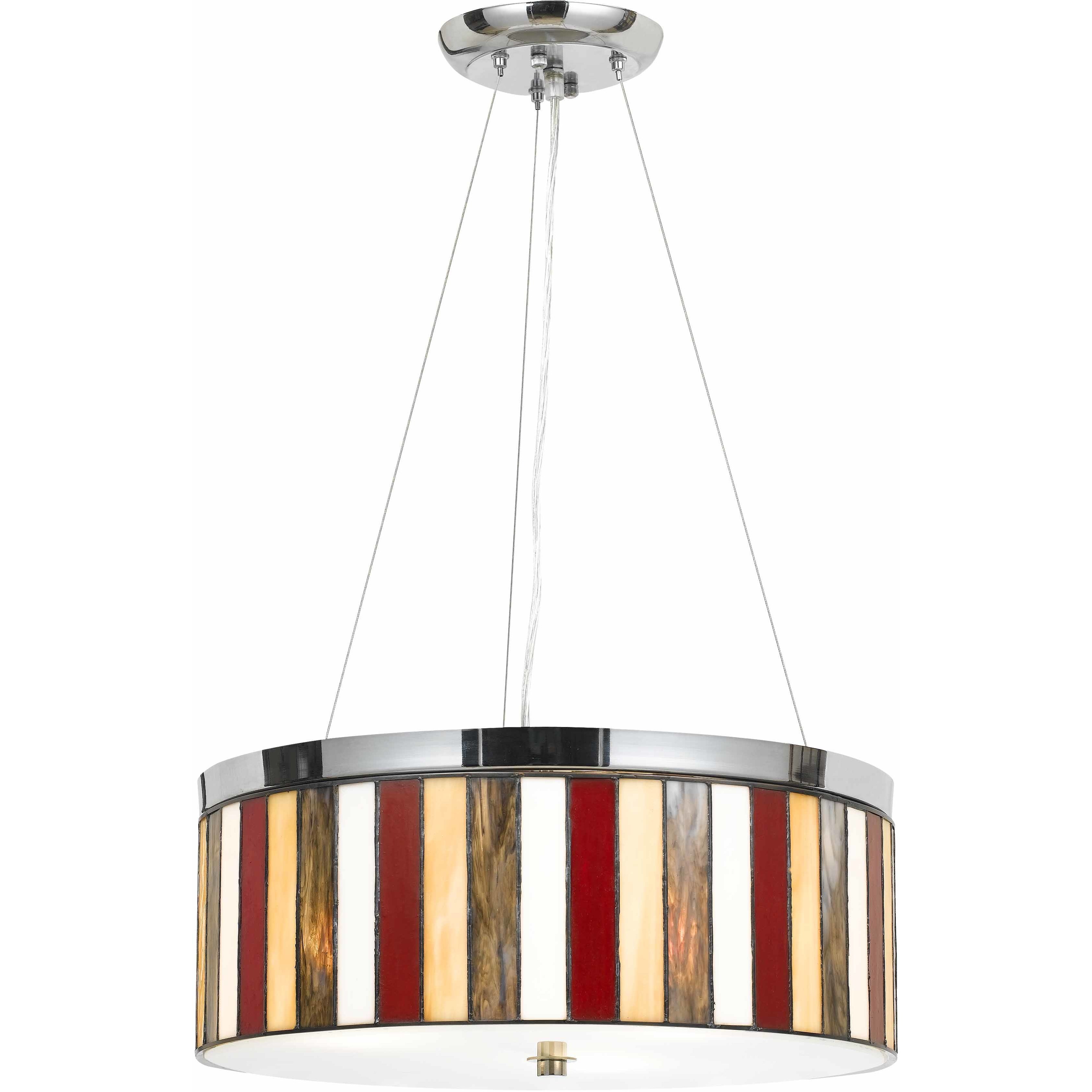 Tiffany 3 Light 18 inch Chrome Pendant Ceiling Light