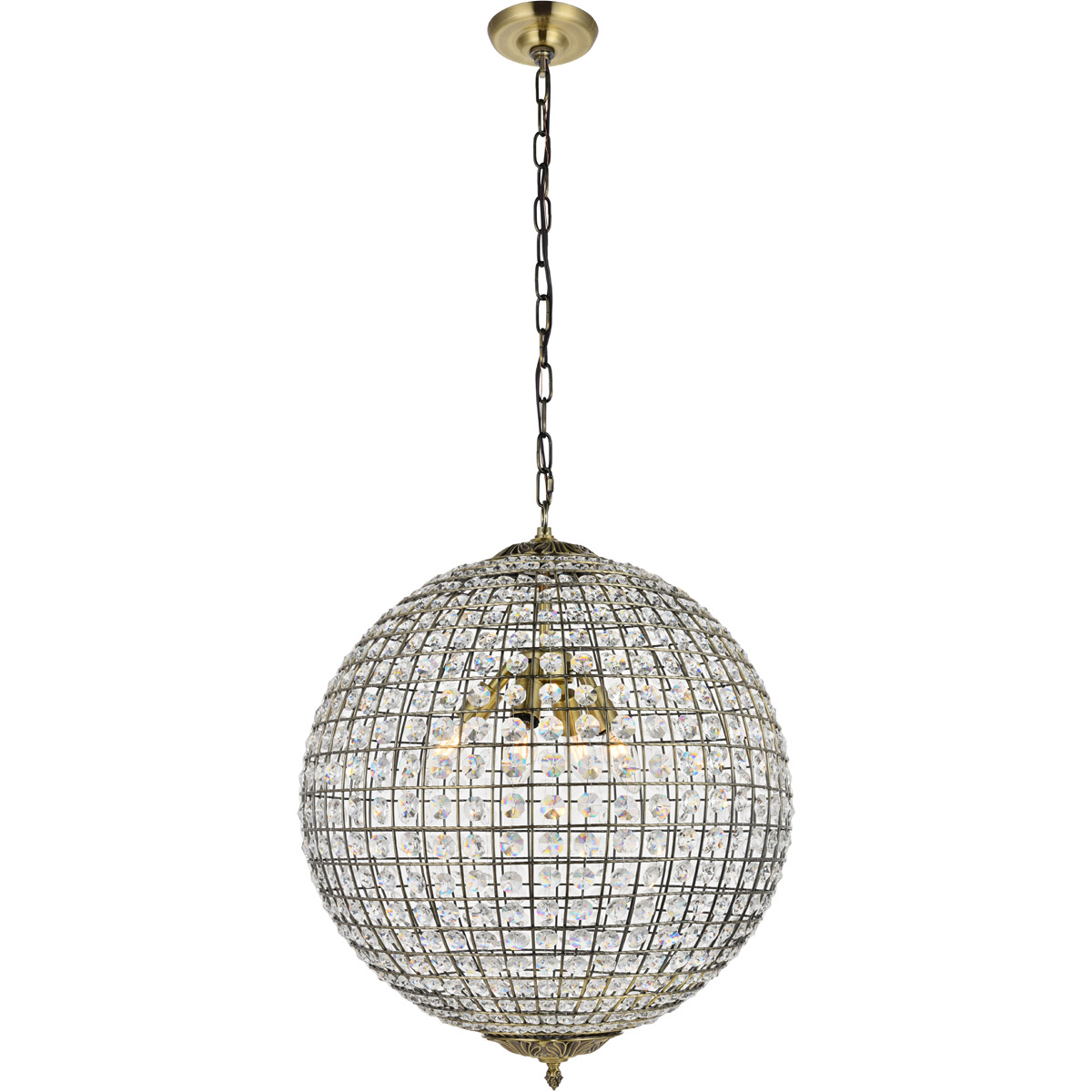 Earlene 4 Light 20 inch Antique Bronze and Clear Pendant Ceiling Light