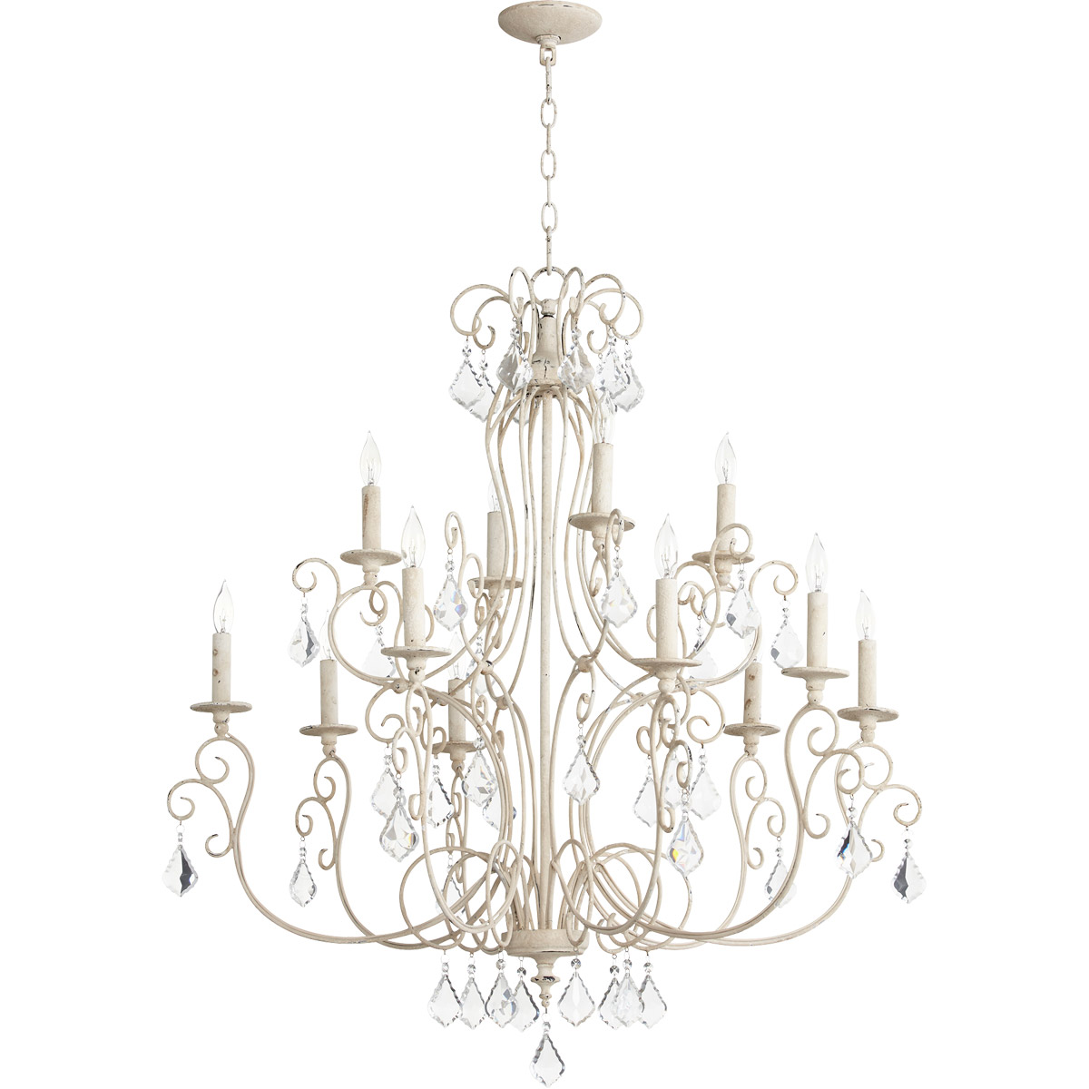 Ariel 12 Light 34.5 inch Persian White Chandelier Ceiling Light