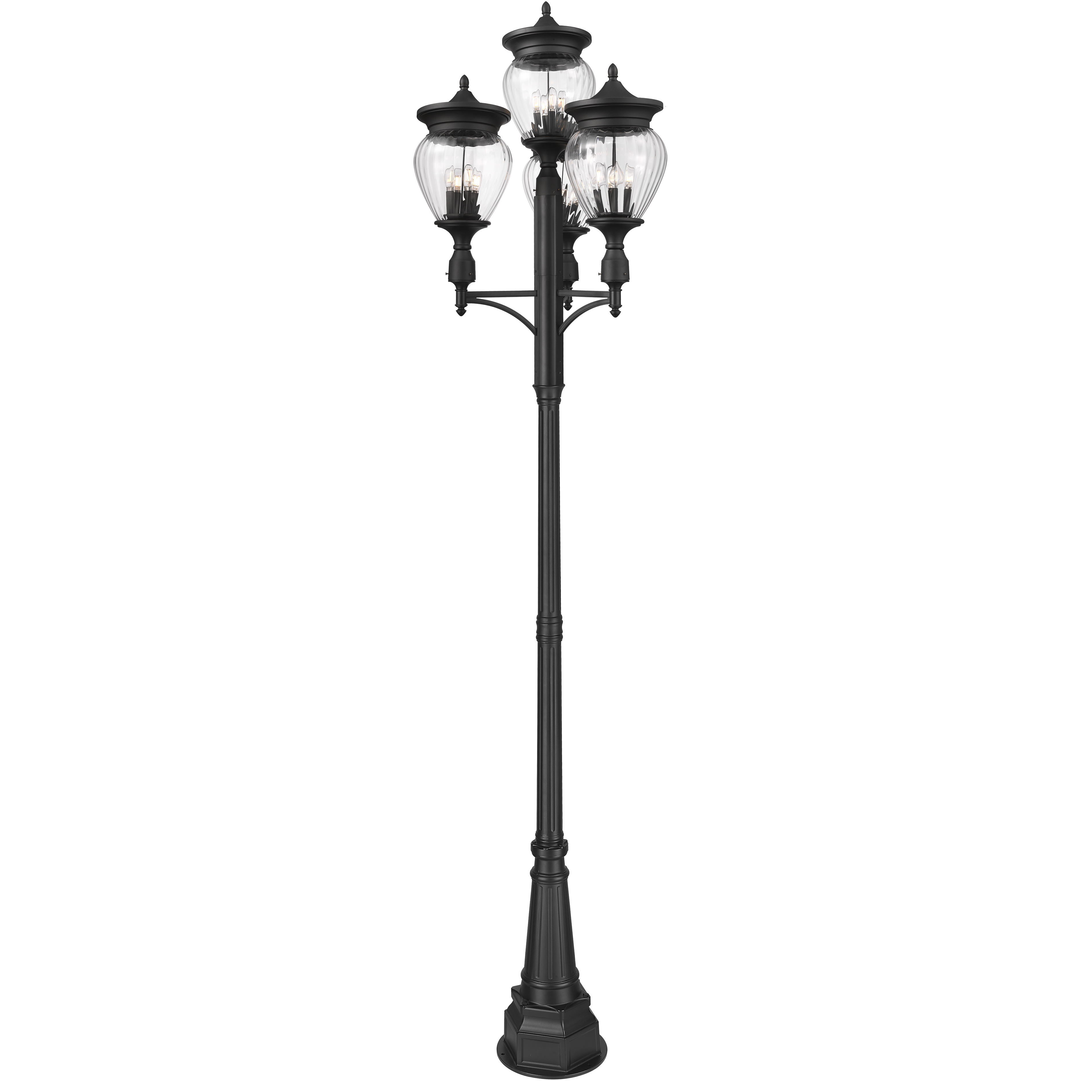 Davina 16 Light 130.75 inch Black Outdoor Post Mounted Fixture in G9