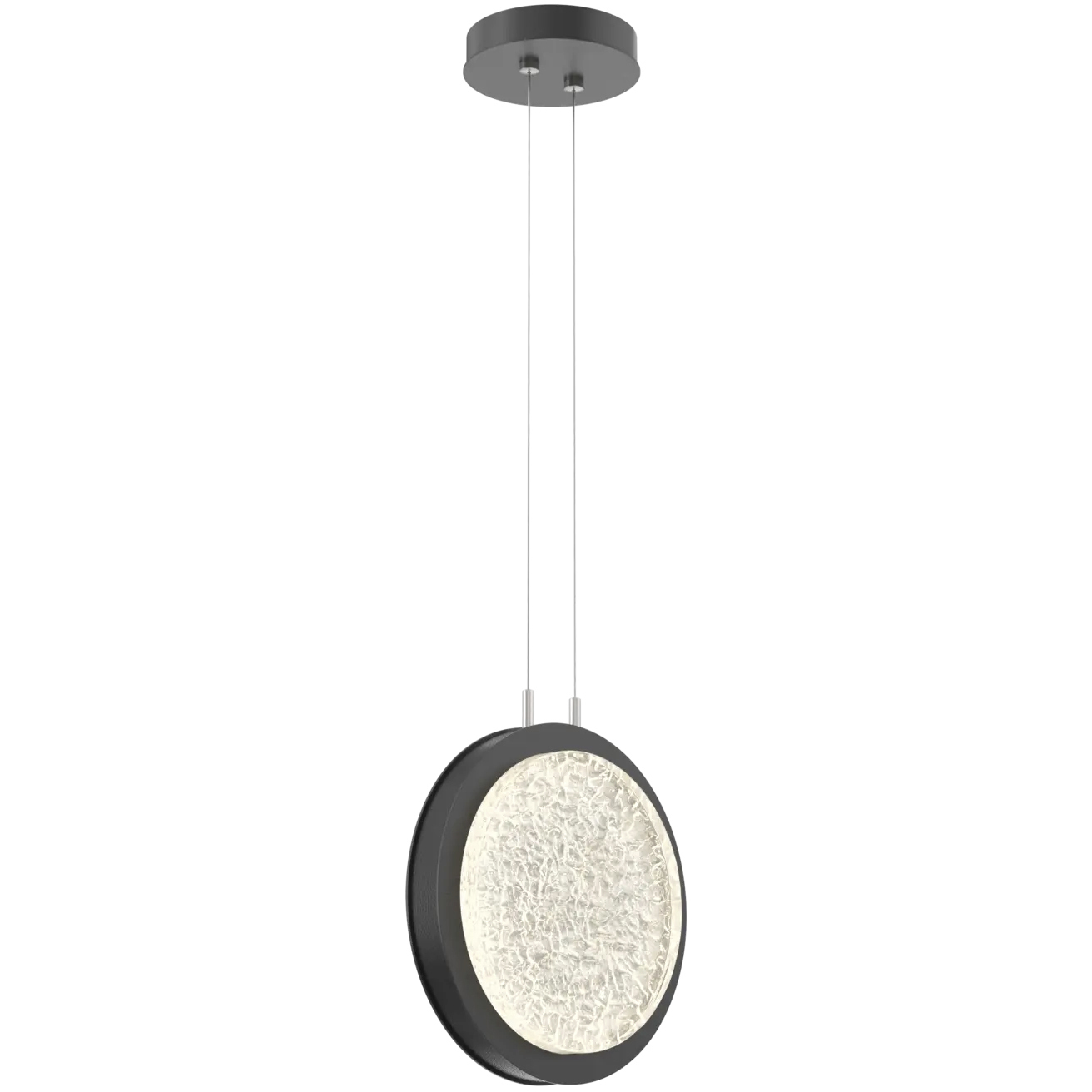Iris LED 12 inch Matte Black with Licorice Single Pendant Ceiling Light