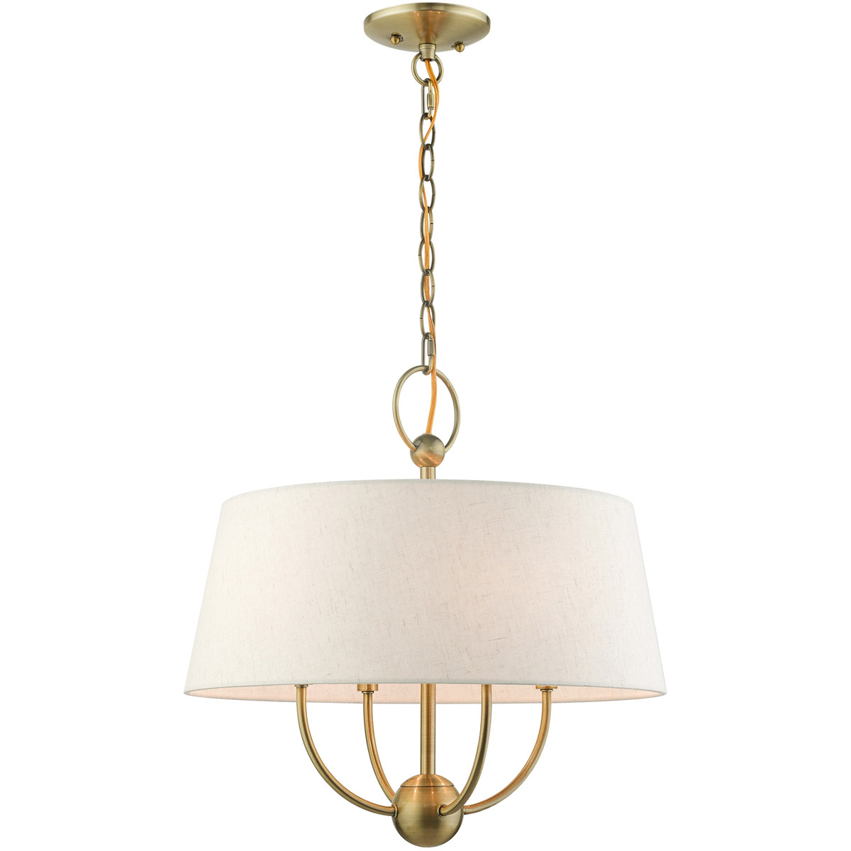 Cartwright 4 Light 18 inch Antique Brass Pendant Chandelier Ceiling Light