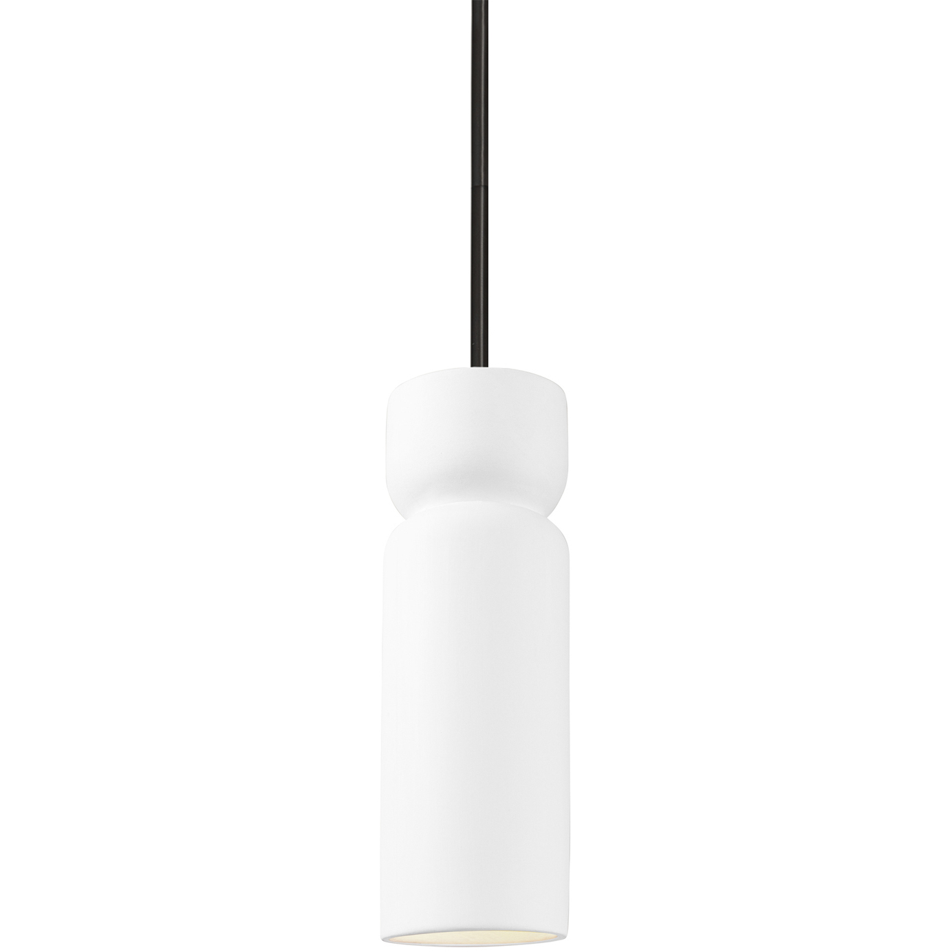 Radiance LED 3.5 inch Gloss White Pendant Ceiling Light in 700 Lm LED, Rigid Stem Kit, Matte Black