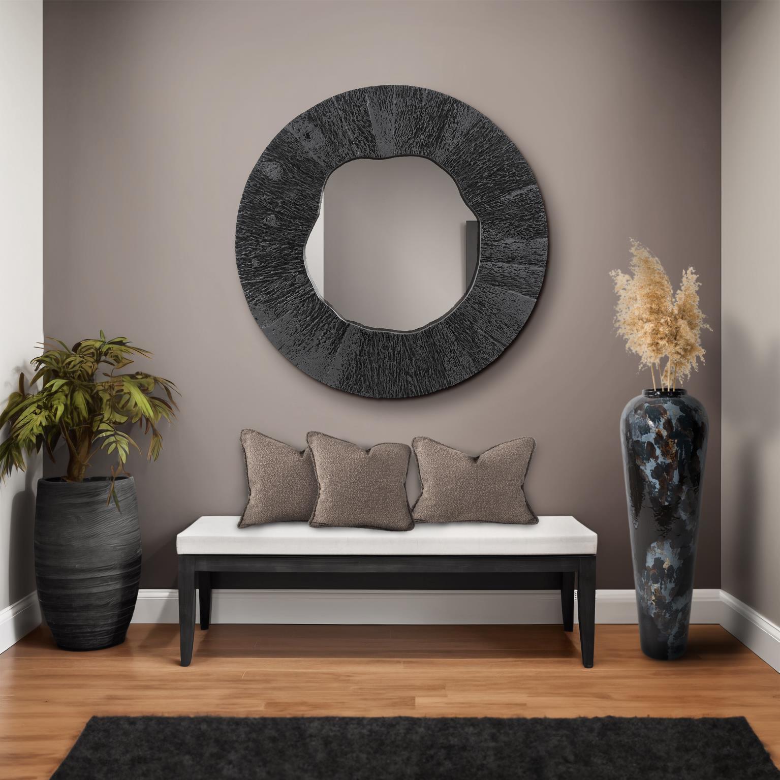 Yazku 47 X 47 inch Matte Black Mirror