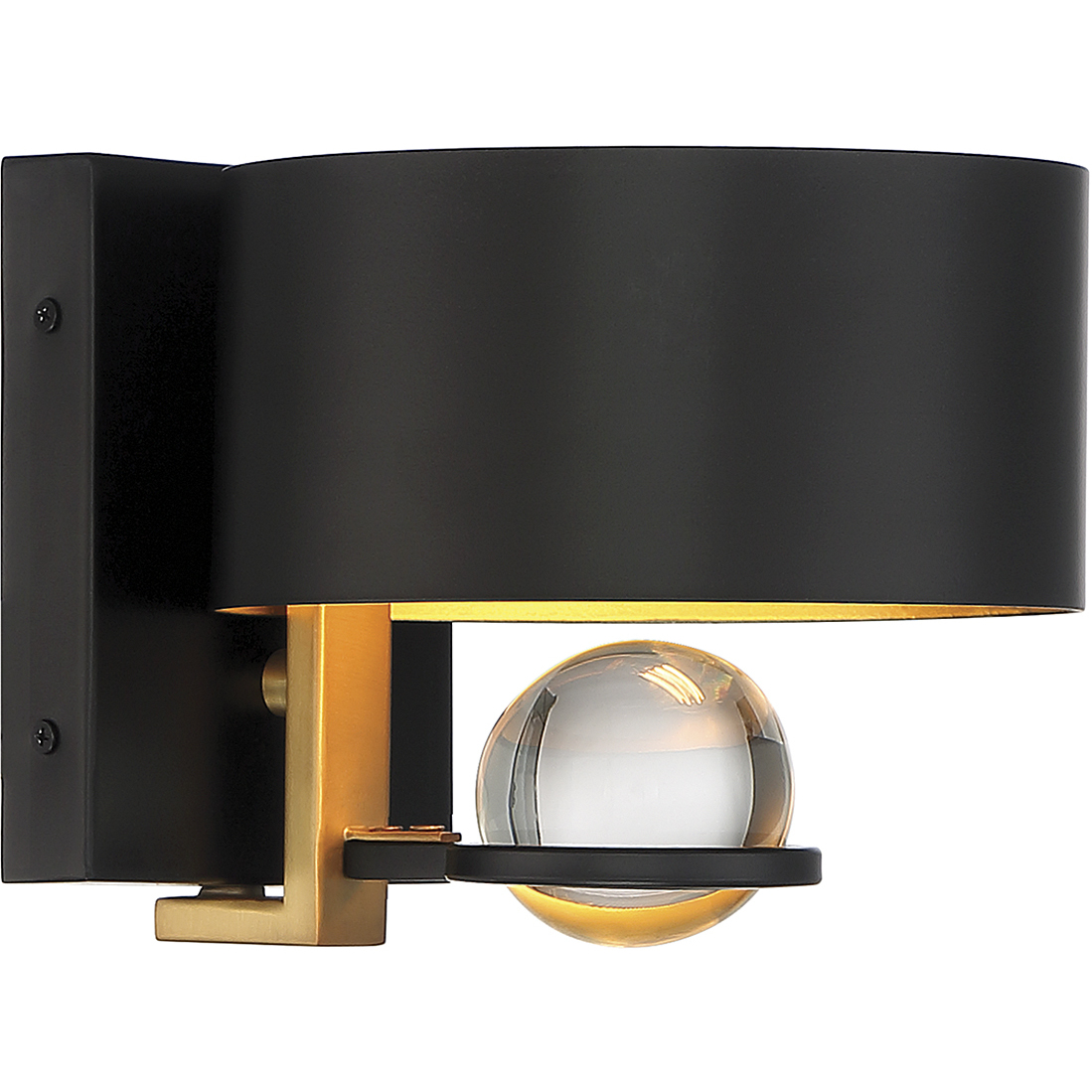 Chambord 1 Light 7 inch Vintage Black with Warm Brass Accents Wall Sconce Wall Light, Lighting One