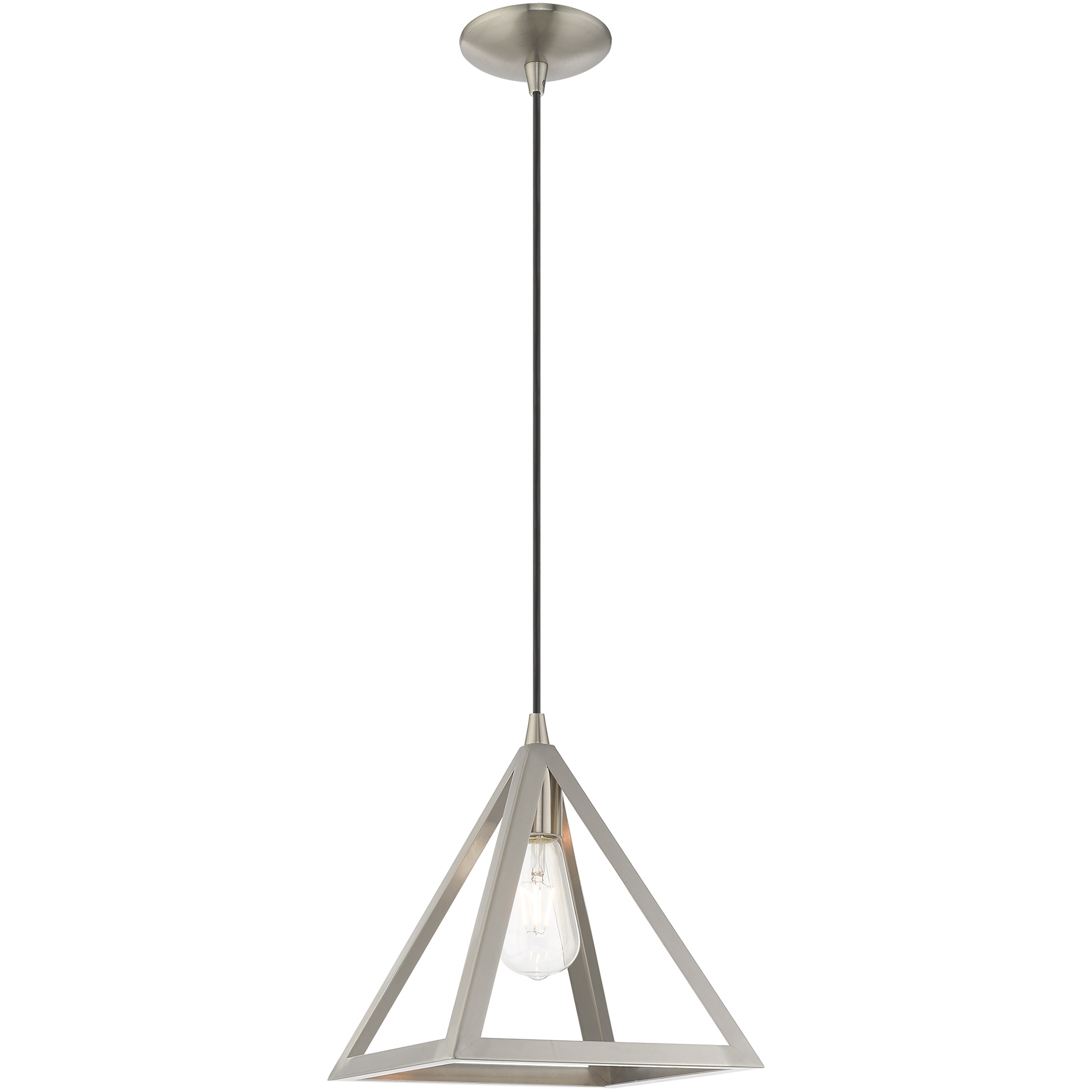 Geometric 1 Light 13.88 inch Brushed Nickel Mini Pendant Ceiling Light