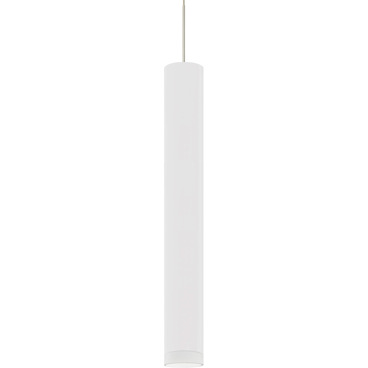 Cafe LED Satin Nickel Pendant Ceiling Light in White/Frost Glass