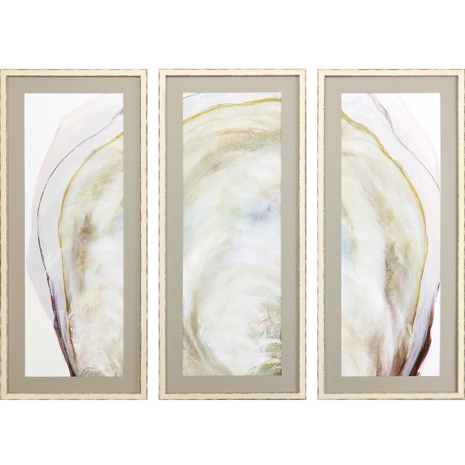 Abstract Yellow and Neutral and White and Gray Framed Art