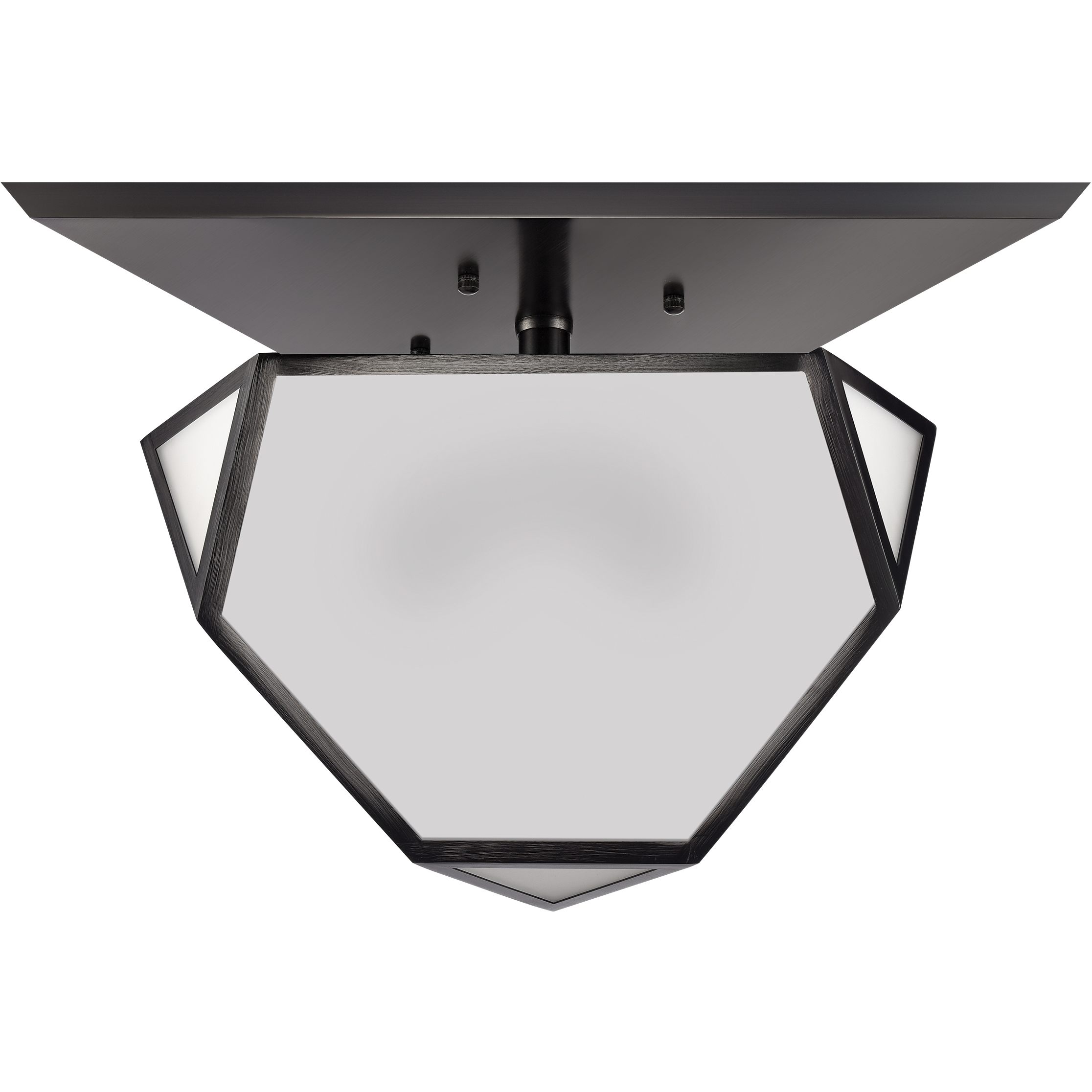 Moonbow 3 Light 20.75 inch Satin Brushed Black Semi Flush Ceiling Light