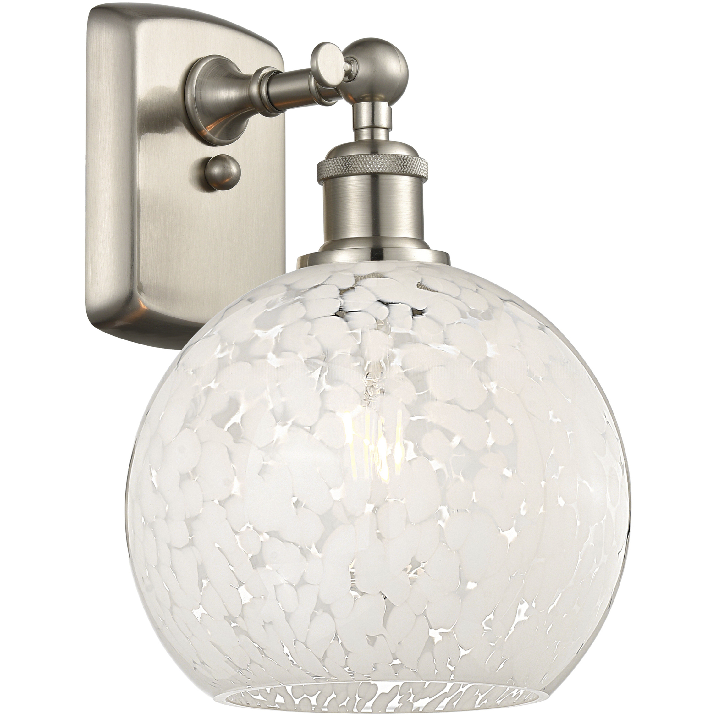 Ballston White Mouchette 1 Light 8 inch Brushed Satin Nickel Sconce Wall Light